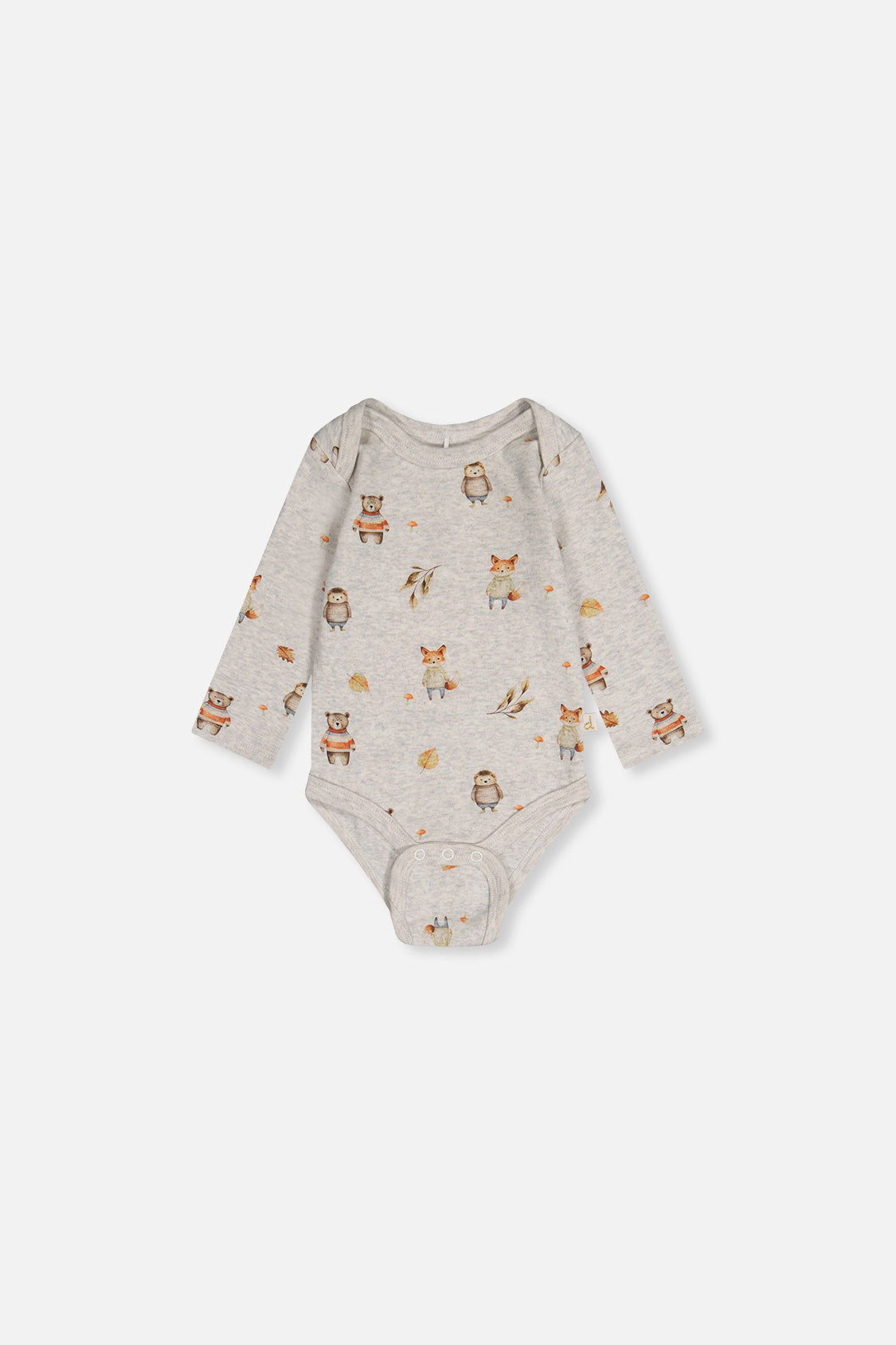 Deux par Boys Organic Cotton Long Sleeve Printed Detail Onesie
