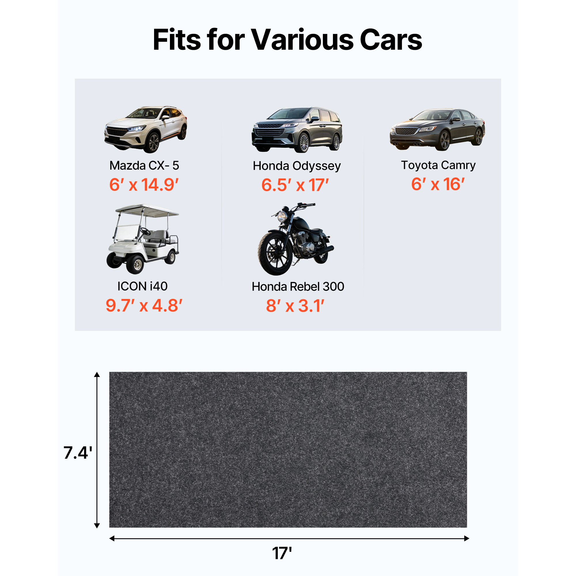 HONGGE Heavy Duty Garage Floor Mat Waterproof from Mud, Oil, and Water Containment