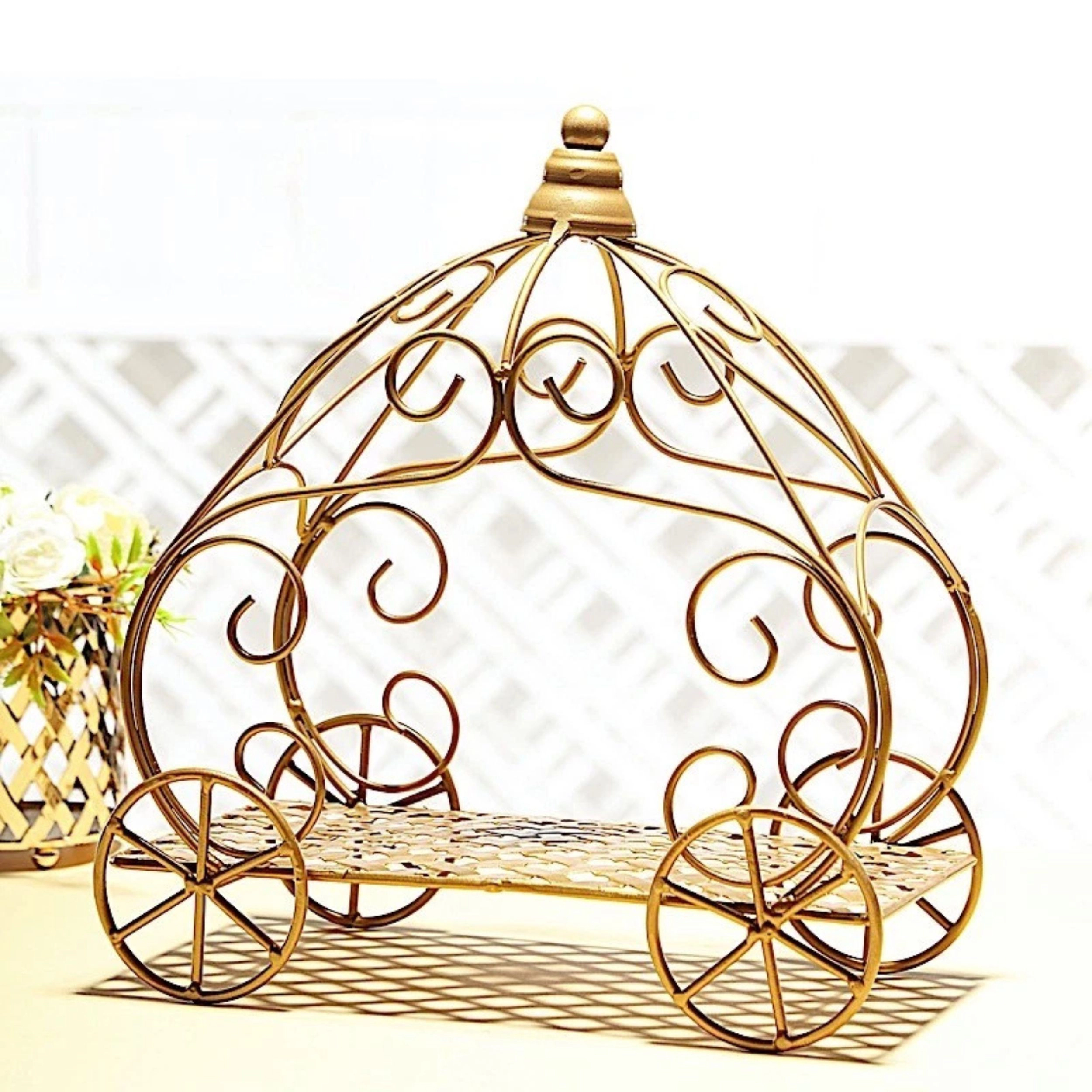 Home Collection 11-Inch Gold Cinderella Carriage Centerpiece Stand