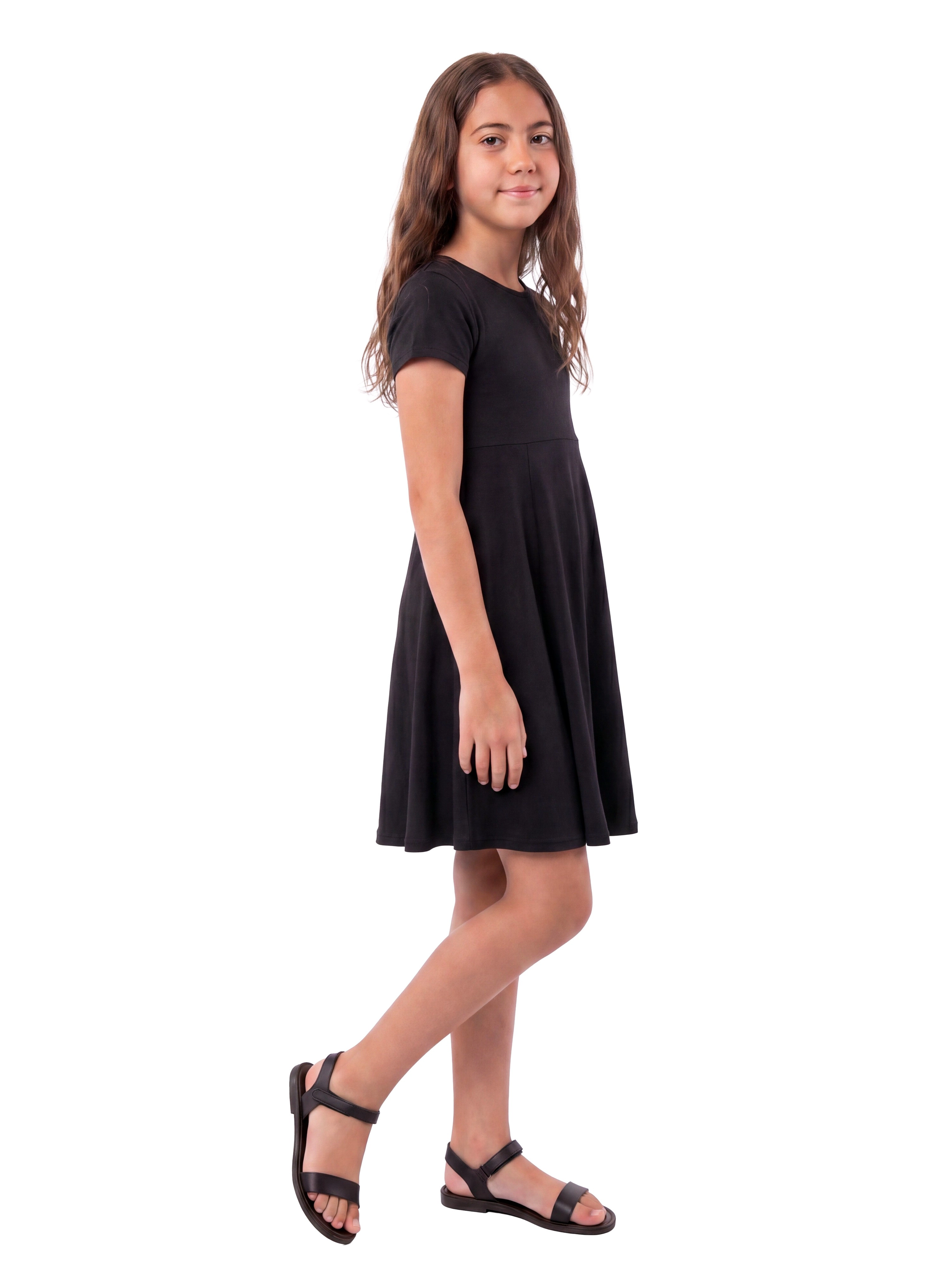 24sevenKid Essential Girls Flowy Short Sleeve Dress