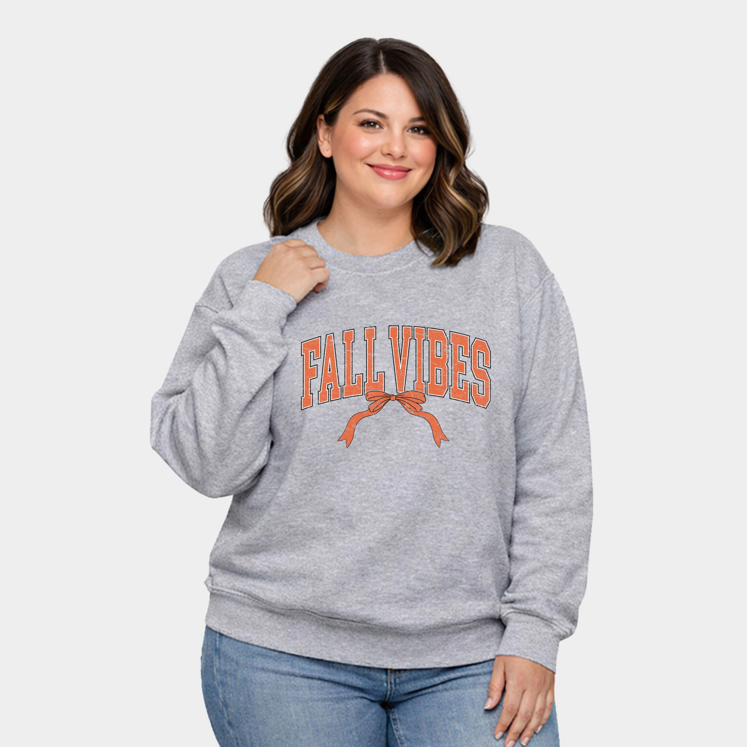 Simply Sage Market - Varsity Fall Vibes Coquette  Women's Plus Sized Graphic Sweatshirt