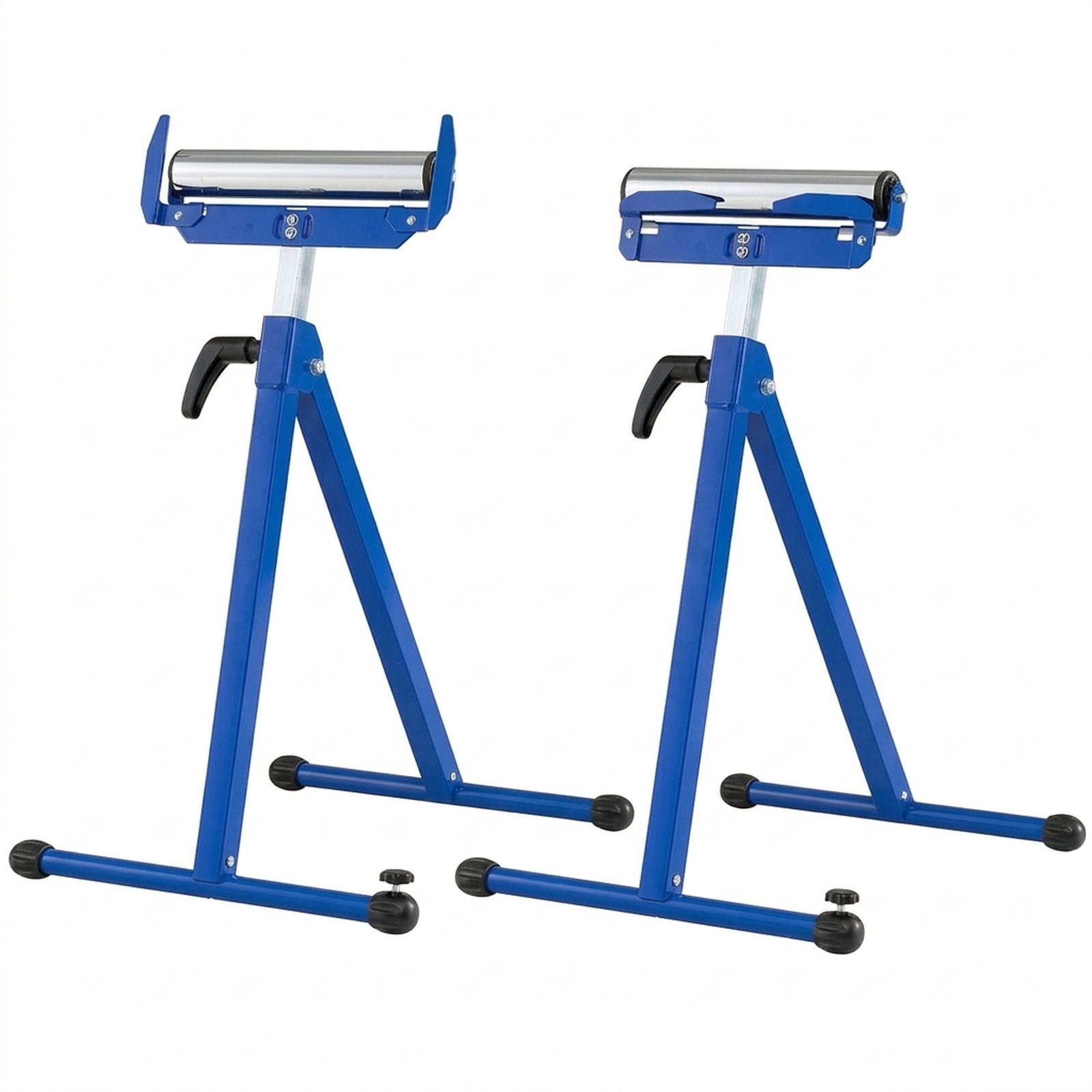 SUGIFT 2-Pack Folding Roller Stands Outfeed Supports 250-lb Capacity Adjustable 28.5-45-in Height Blue/Red/Yellow