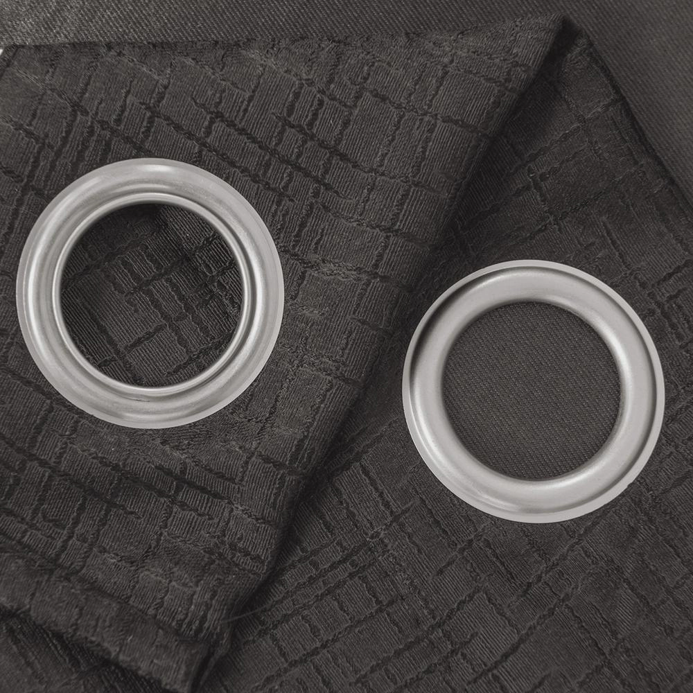 Olivia Gray Lynx Matte Embossed Blackout Grommet Panel - 52"x84", Black