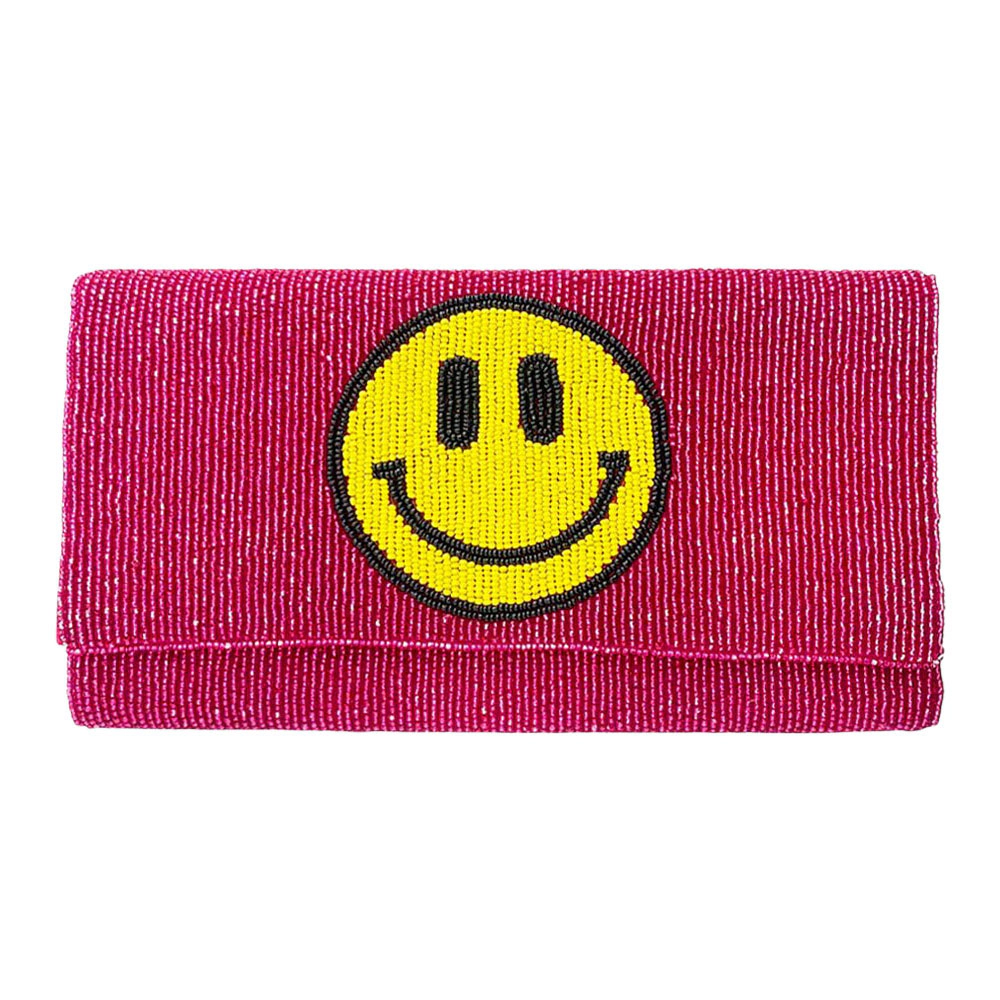 Fashnzfab Beaded Smile Clutch / Crossbody Bag