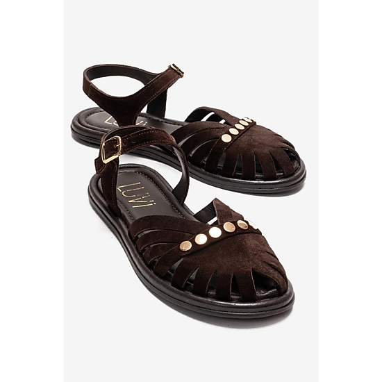 Forever & Always Womens Chiela Leather Ankle Strap Sandals