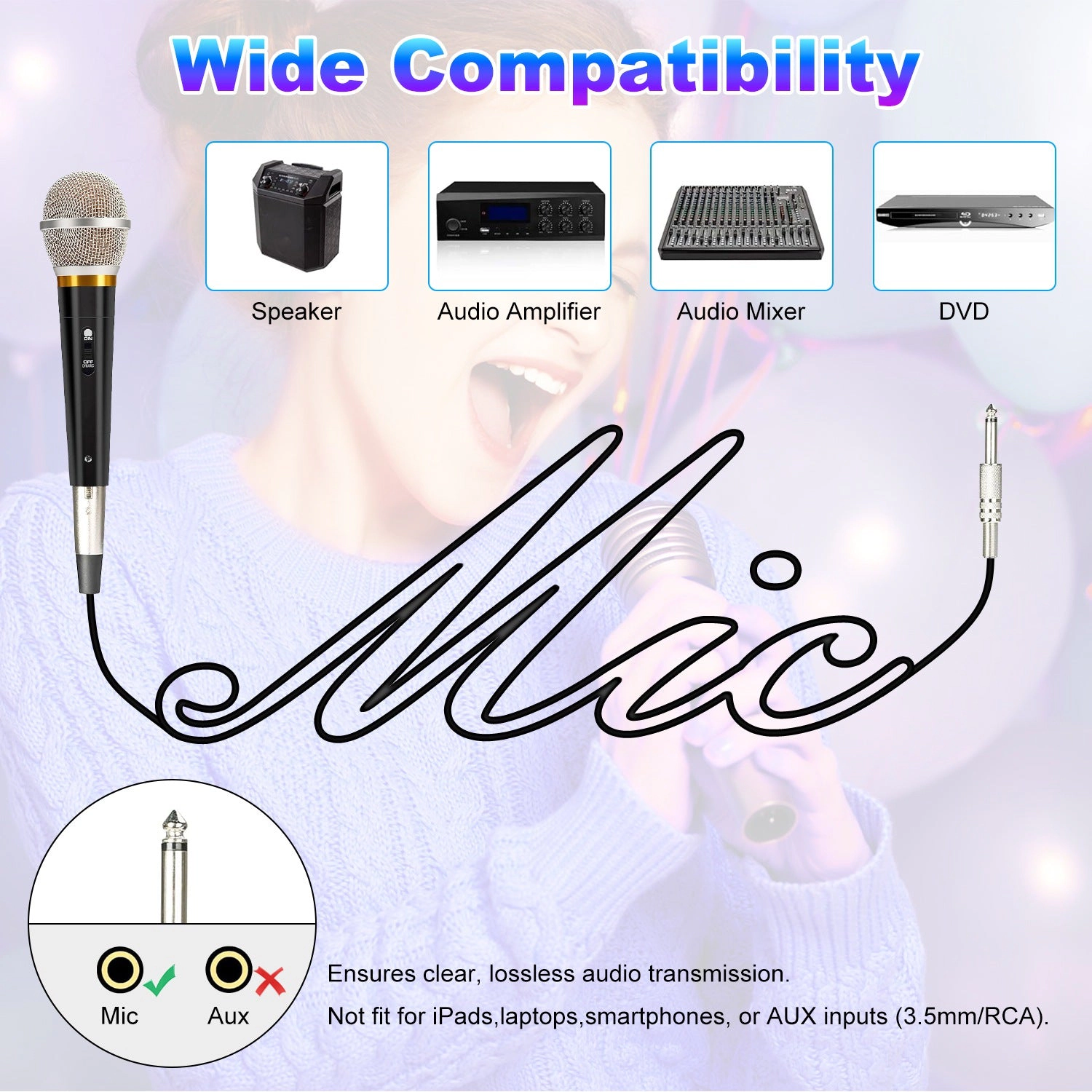 GBruno Cardioid Dynamic XLR Microphone With Cable