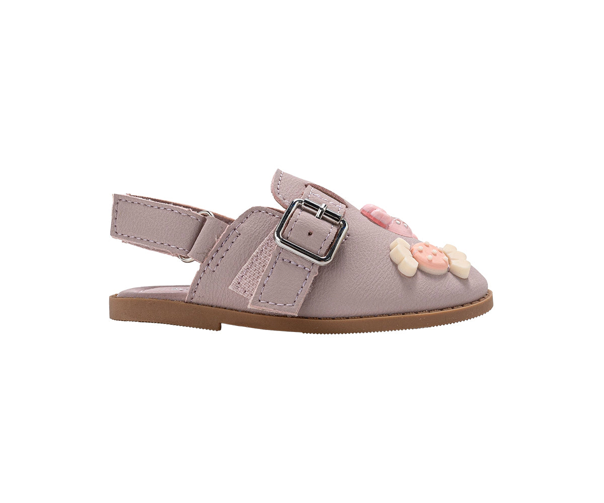 bebe Toddler Girl’s Sandals - Fashion Slip-On Mule with Charms, Cute Flat Summer Shoes for Little Girls