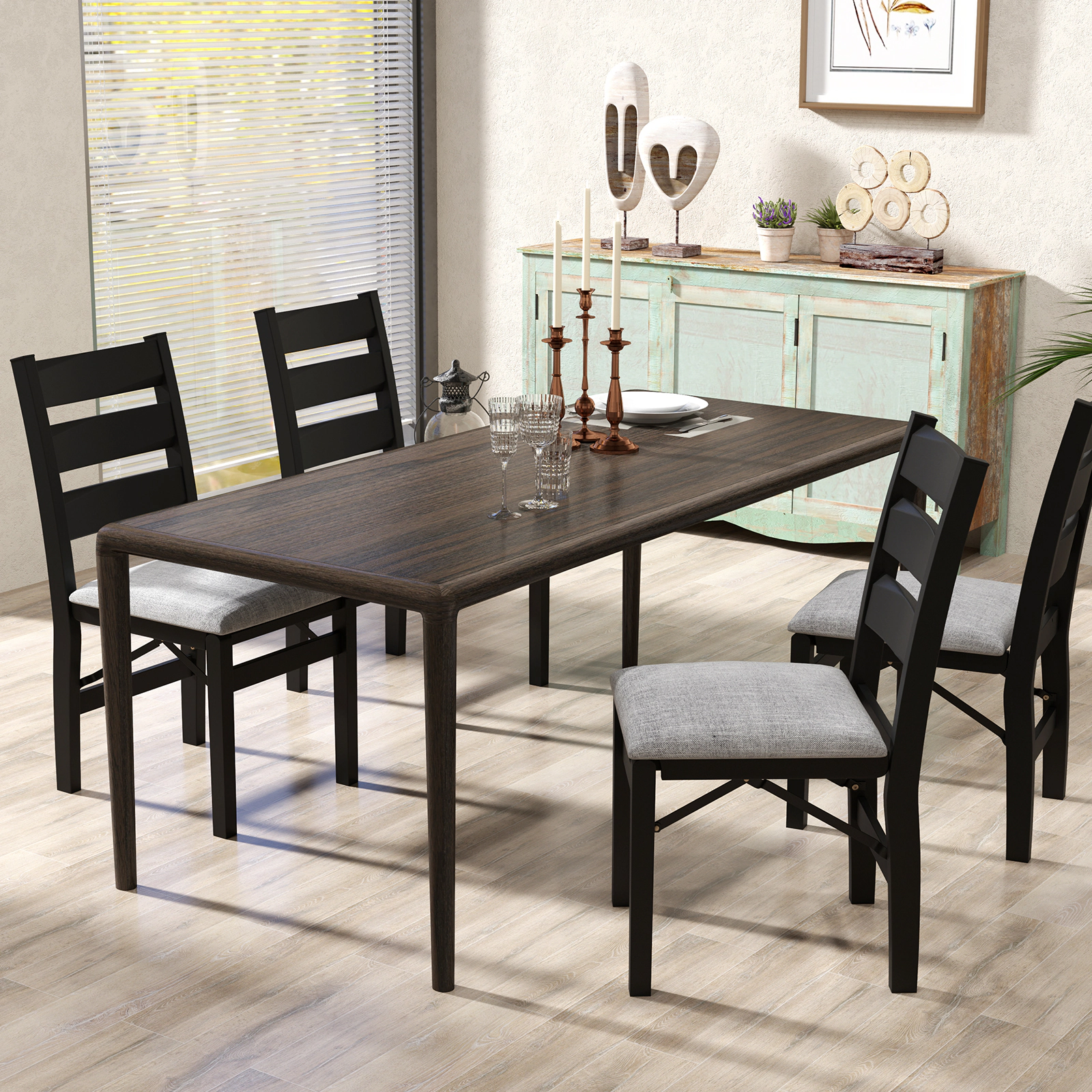 LJG Modern Upholstered Folding Chairs Set of 2 with Comfy Backrest