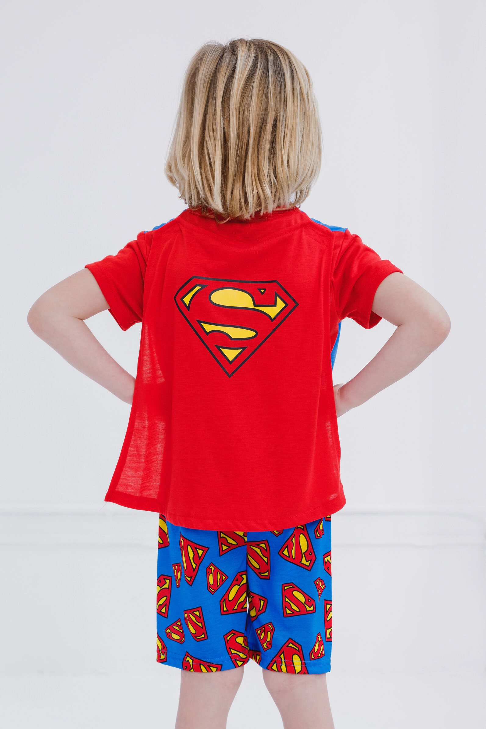 DC Comics Justice League Boys' Cosplay Pajama Shirt and Shorts Set with Cape