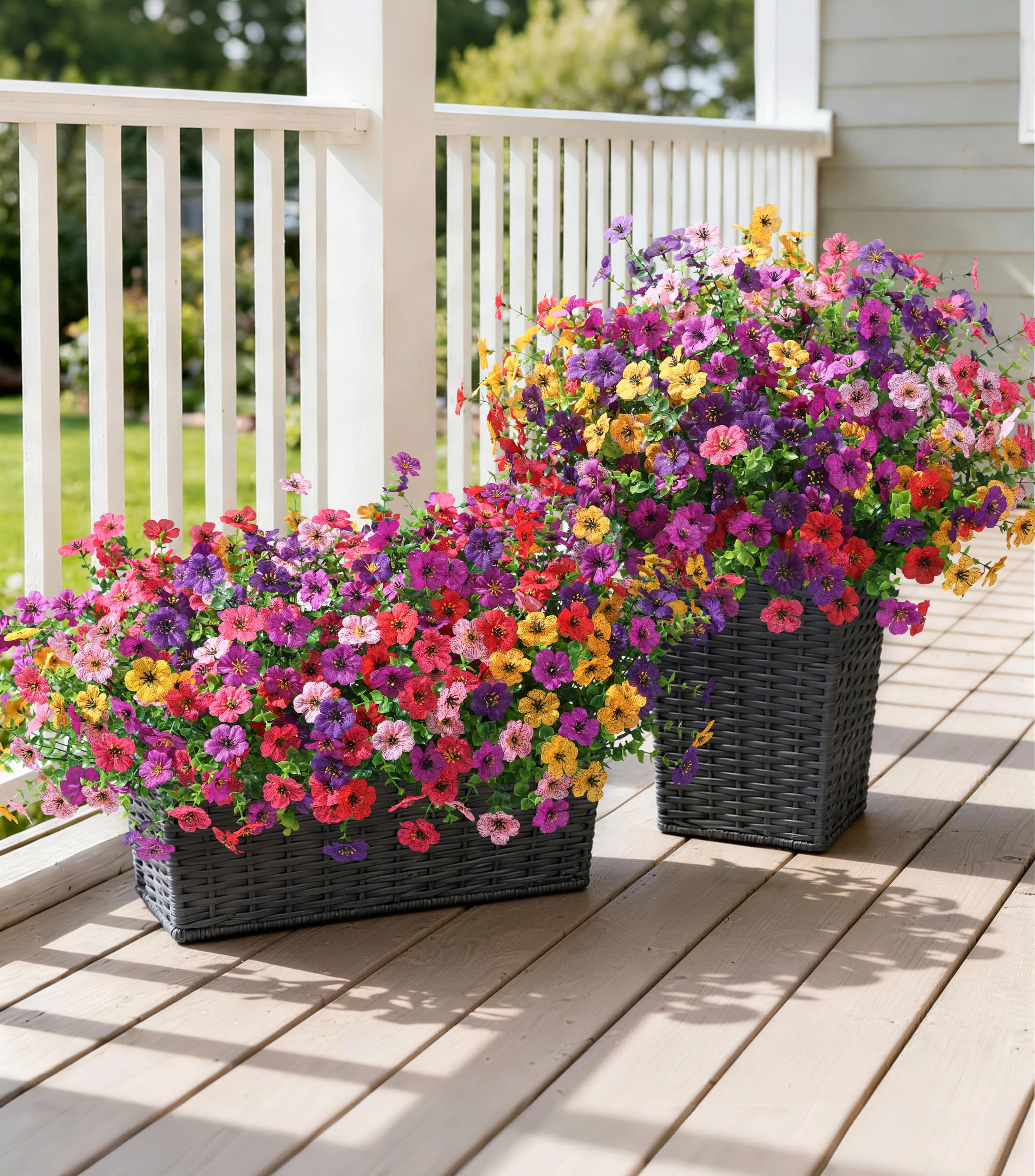PUPWE Artificial Mums Flowers Outdoor UV Resistant