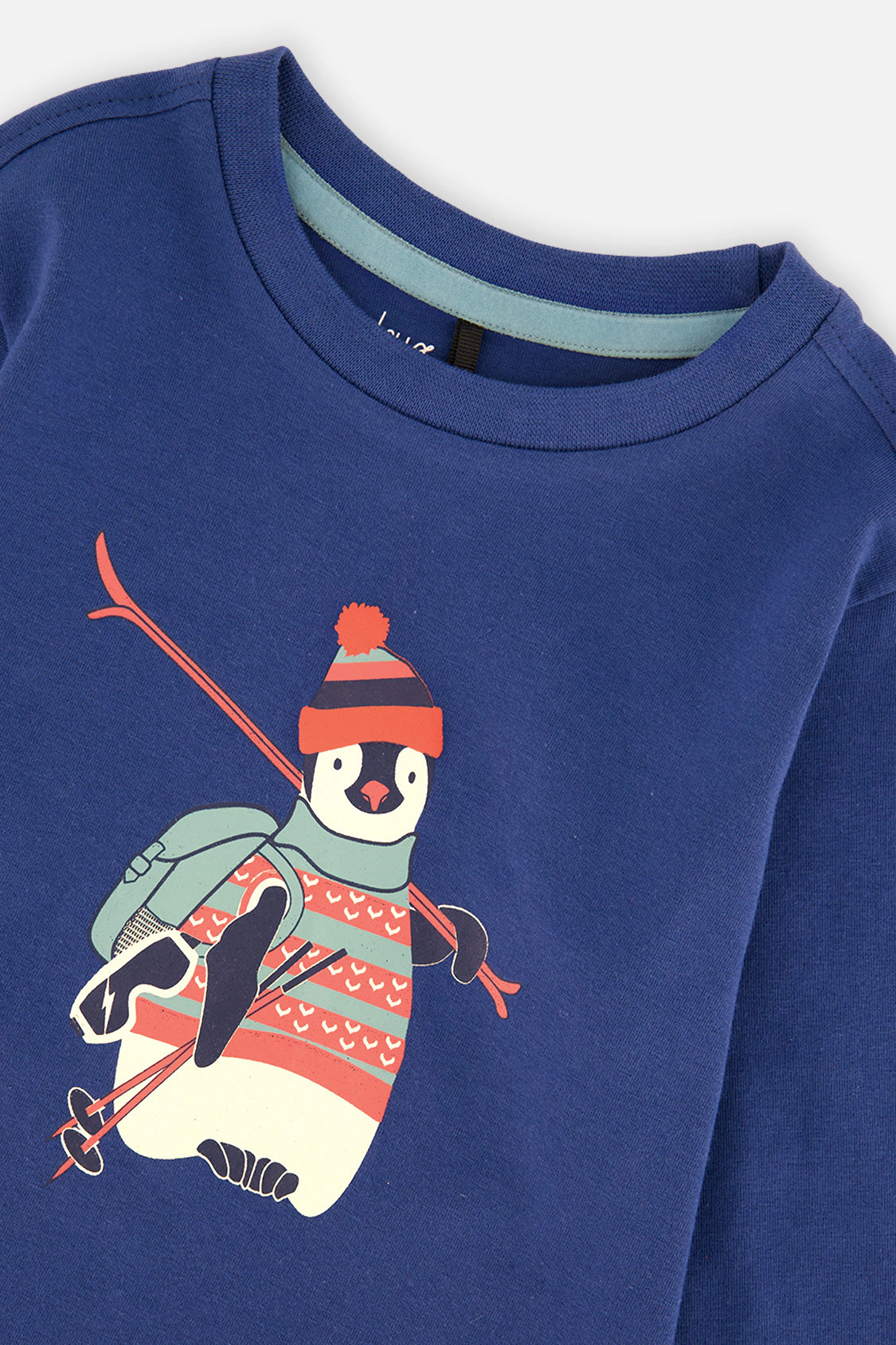 Deux par Boys Long Sleeve Organic Cotton Penguin Graphic T-Shirt