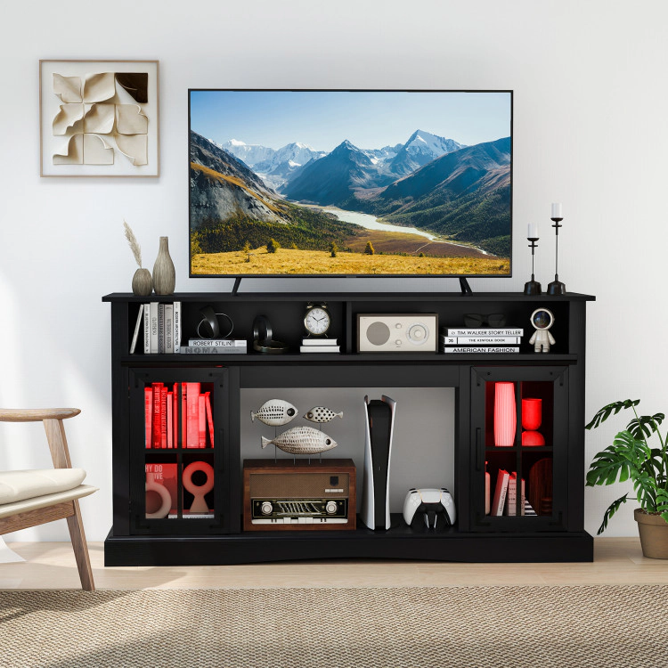Hivvago Tv Stand With Led Lights And Remote Control