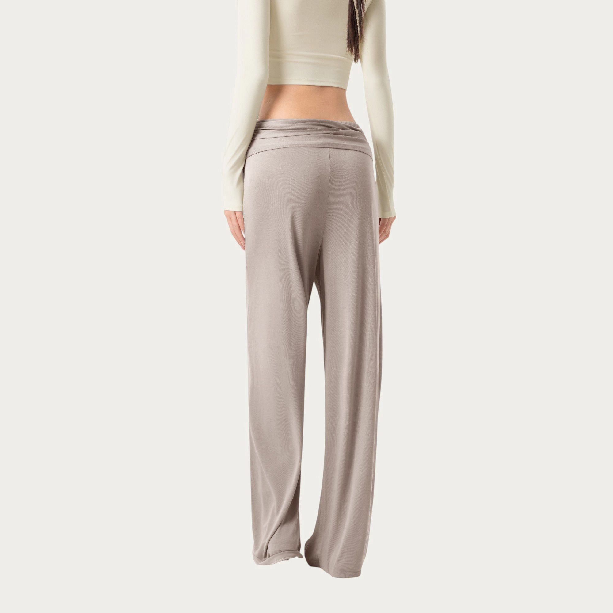Anna-Kaci Women's Wide-Leg Lounge Pants with Wrap Tie Waistband and Relaxed High-Waist Fit