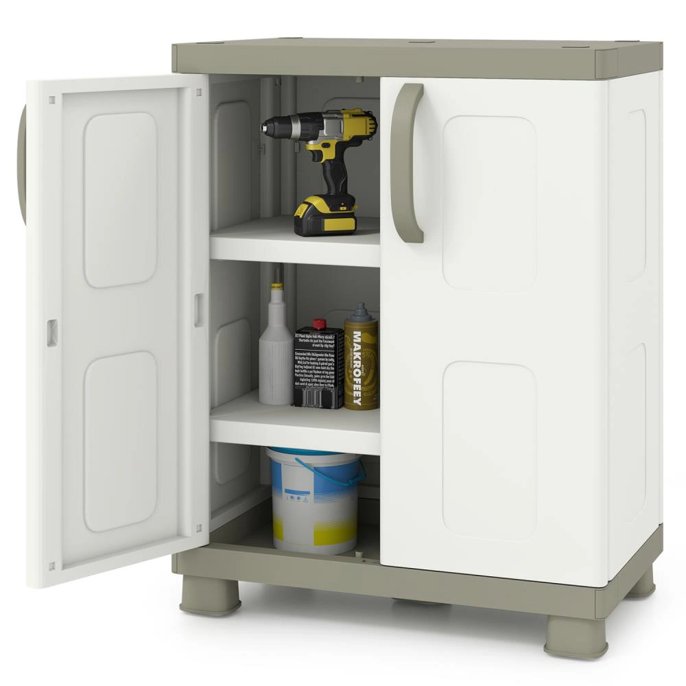 Hivvago Freestanding Buffet Cabinet Sideboard With 2 Doors And Adjustable Shelves For Kitchen And Garage