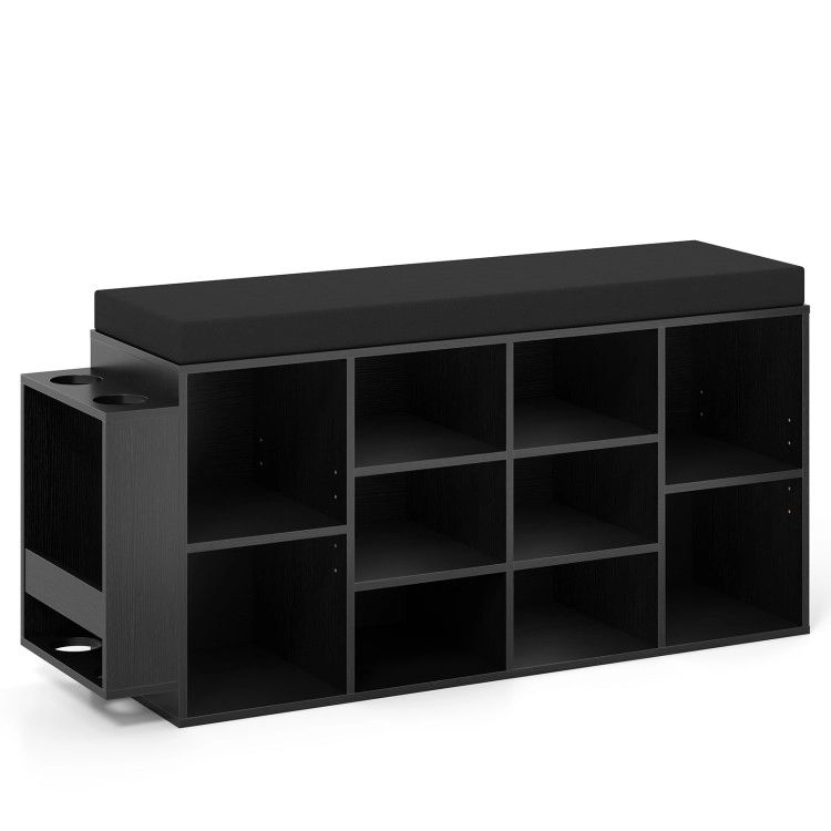 Hivvago Shoe Storage Bench with Umbrella Stand 10-Cubby Entryway Rack Organizer