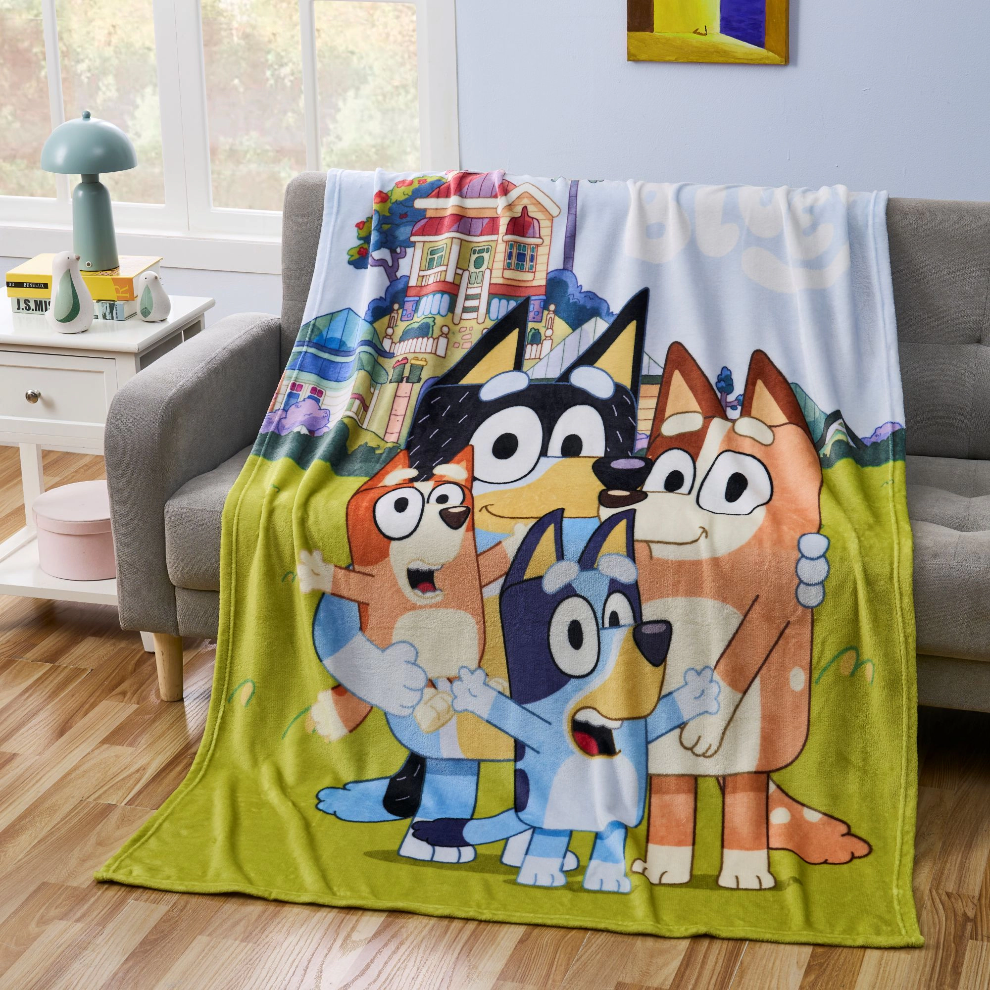 Sweet Home Collection Kids Bluey Micro Raschel Throw Blanket 46"x60"