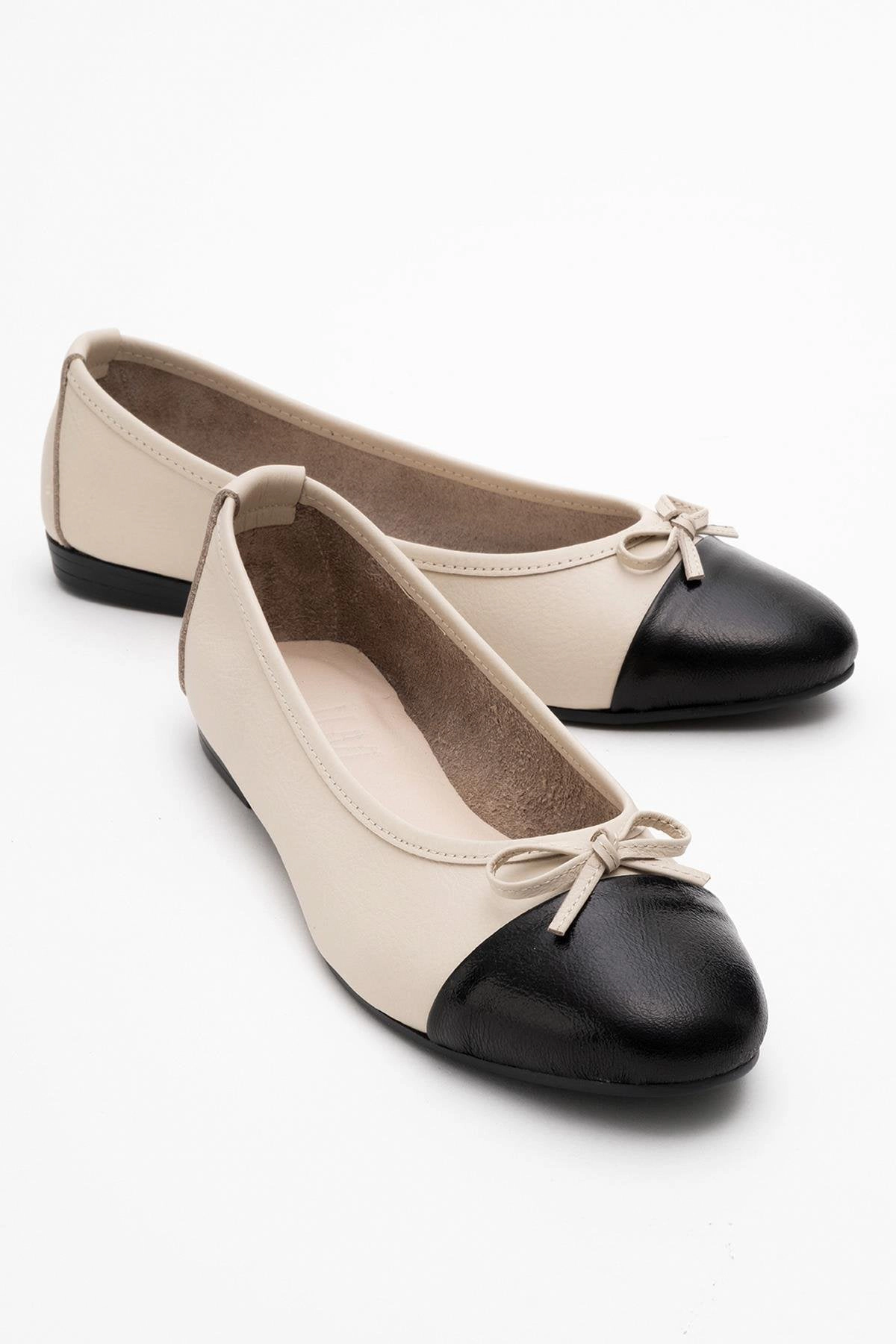 Forever & Always Womens Rayne Cap Toe Leather Ballet Flats