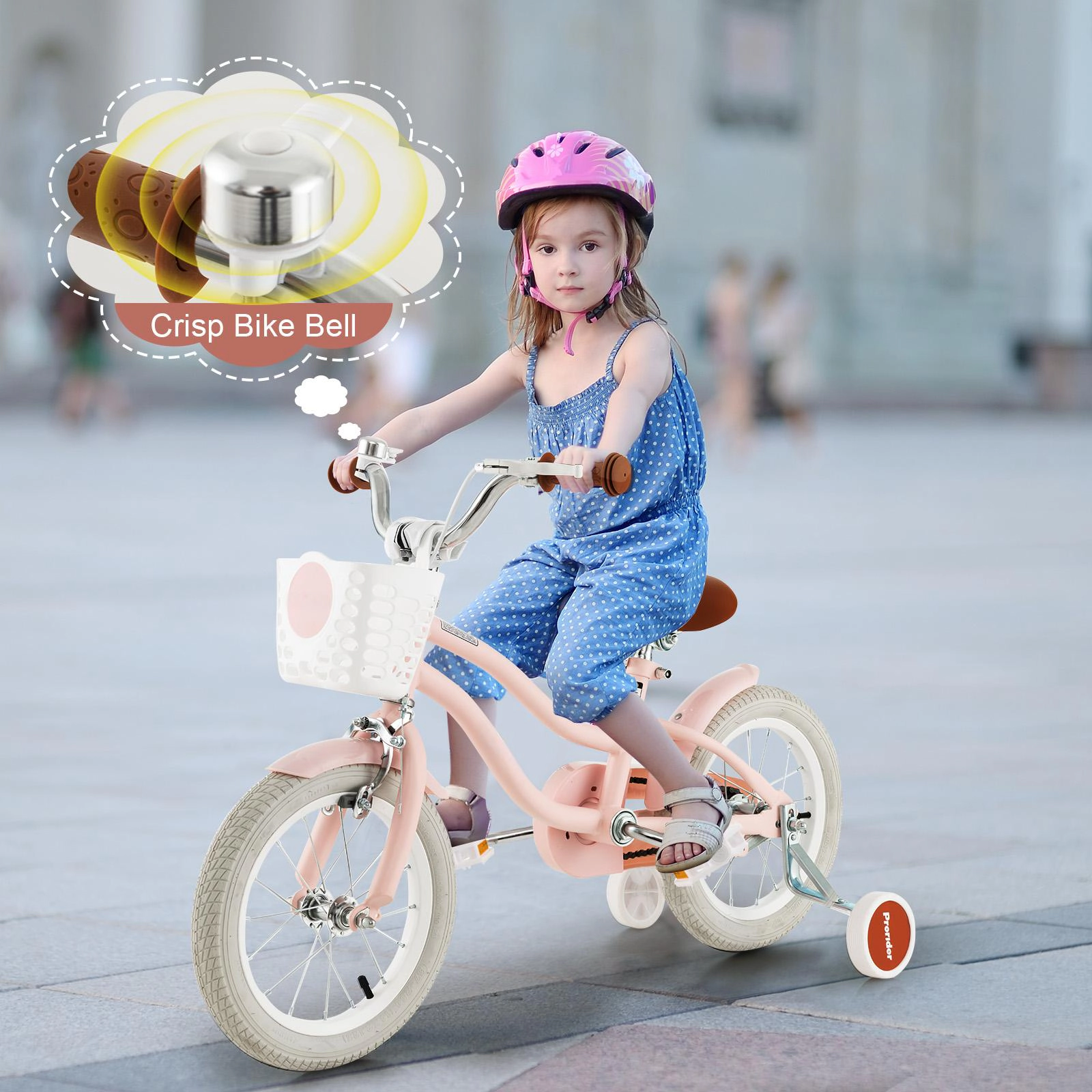 SUGIFT 12-In Kids Bike with Training Wheels 99-lb Seat Capacity Ages 3-4 Years 17.5-21.5-in Seat Height Pink 1-Piece