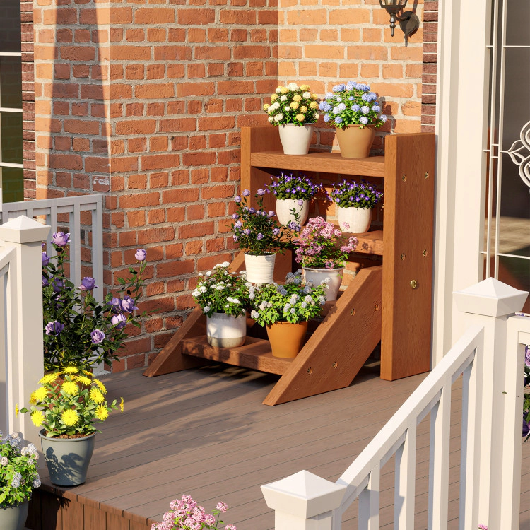 Hivvago Solid Wood Plant Stand for Flowerpots and Succulents