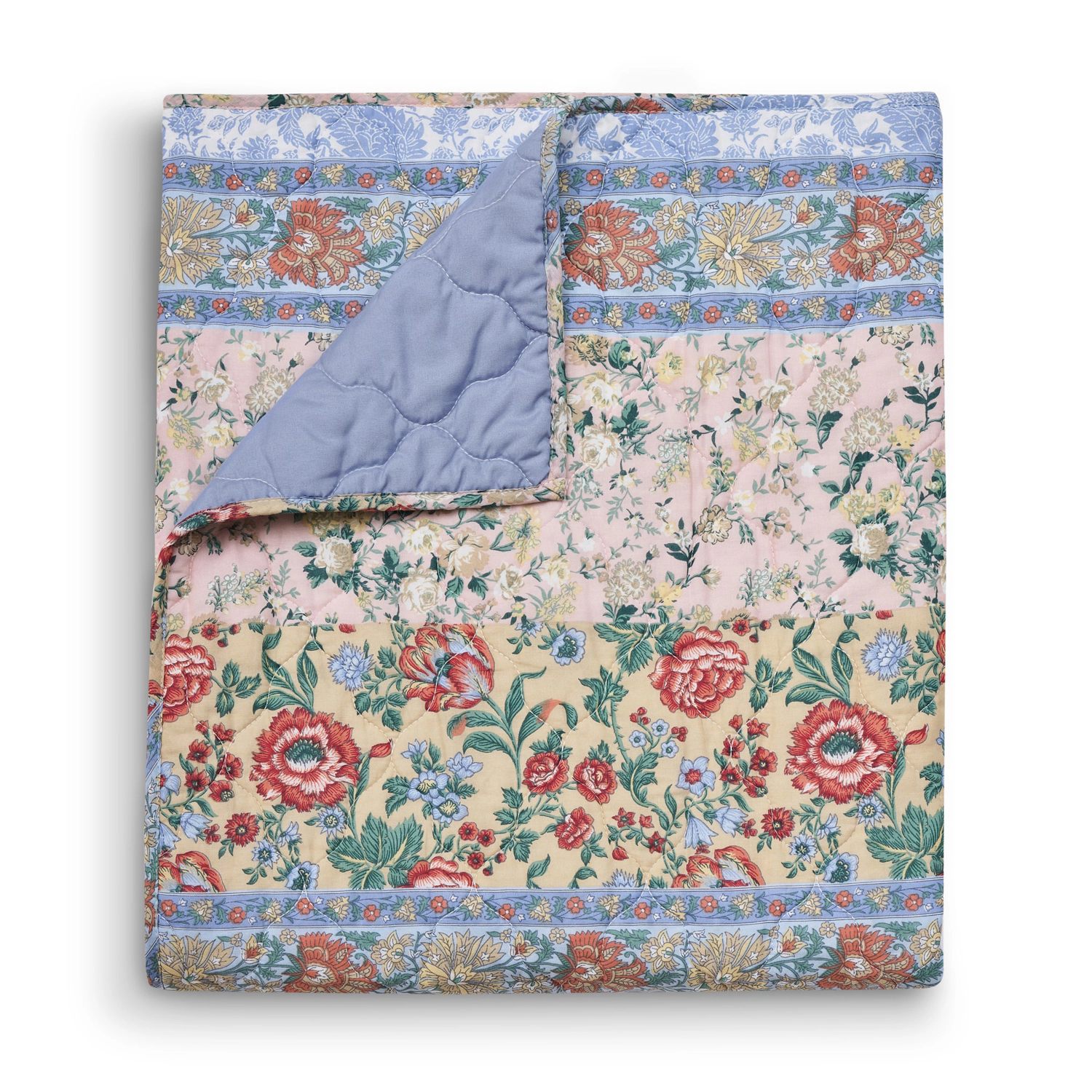 Greenland Home Fashion Kressida 100% Cotton Reversible Accessory Throw Blanket 50" x 60" Blue