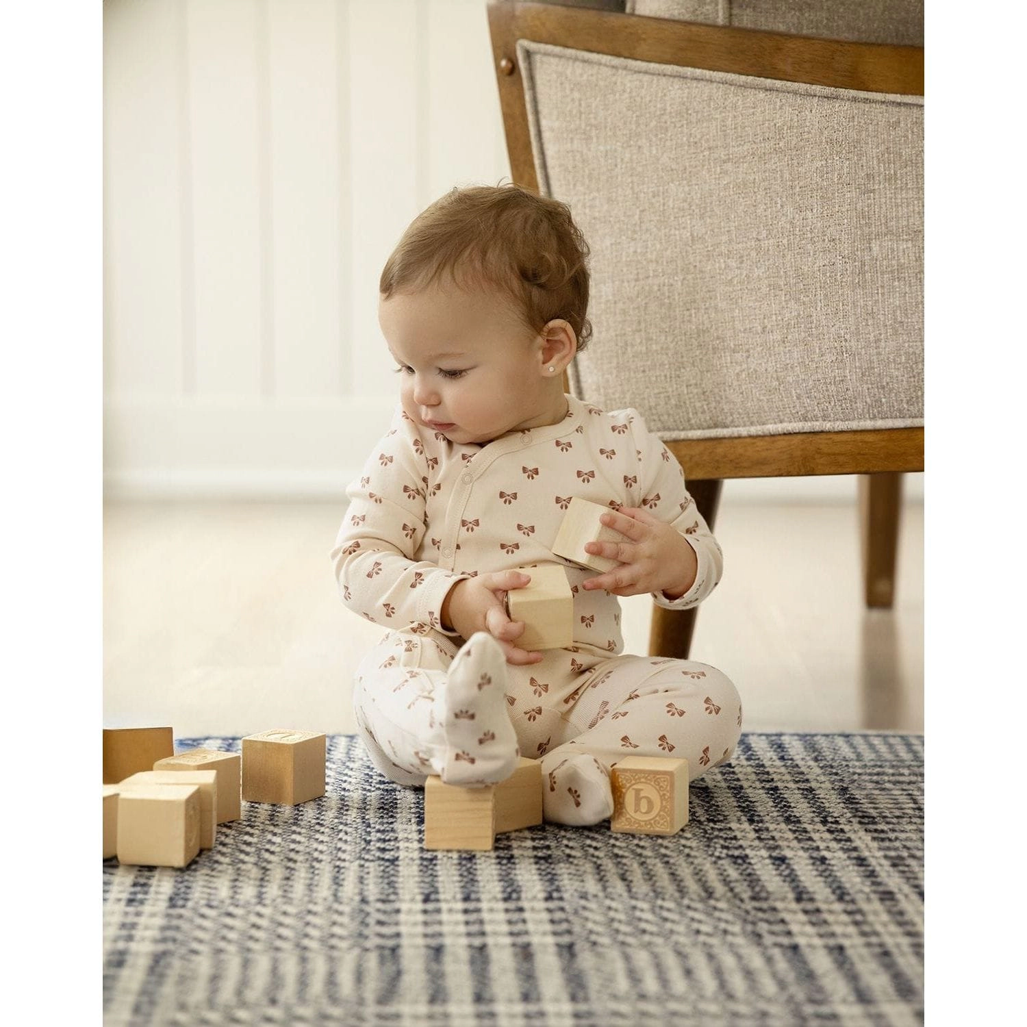 MeMoi Baby and Toddler Girls "Princess Bows" Cotton Rich Side-Snap Footie