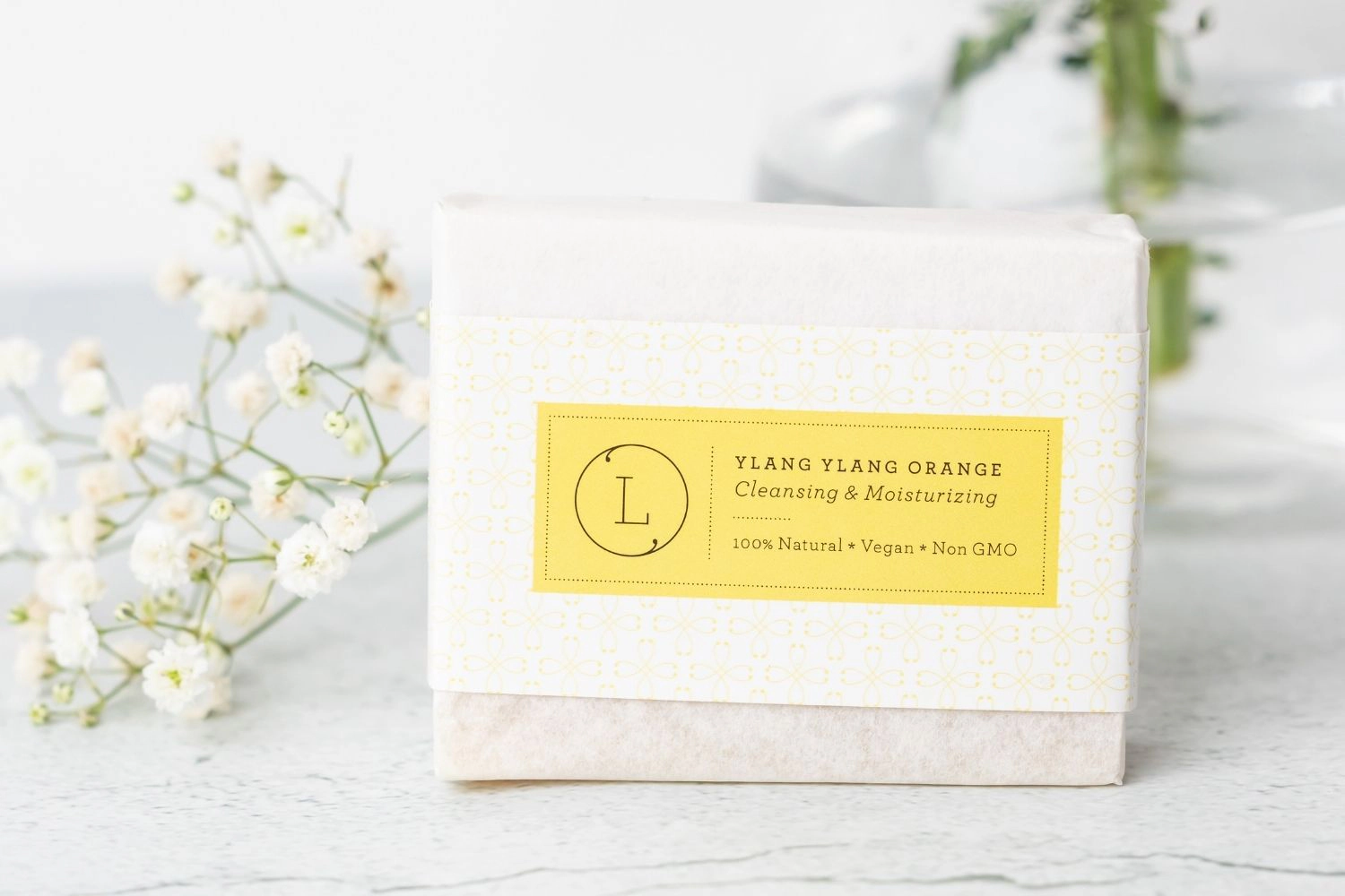 2x Natural Handmade Orange & Ylang Ylang Soap Bars - 4.5 oz each, Vegan Cold Process