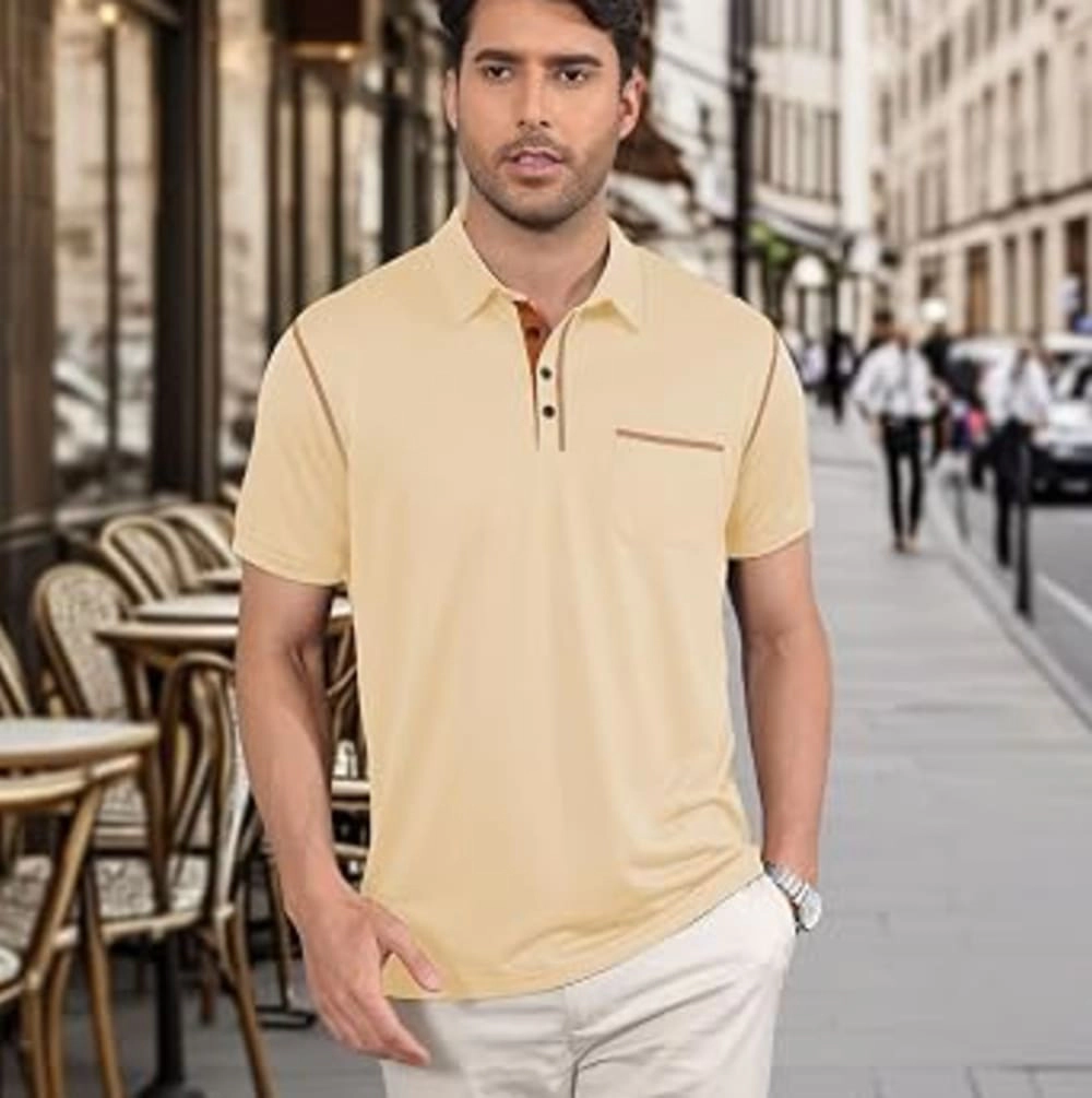 Artisan Haven Mens Short Sleeve Golf Polo Shirt with Pocket