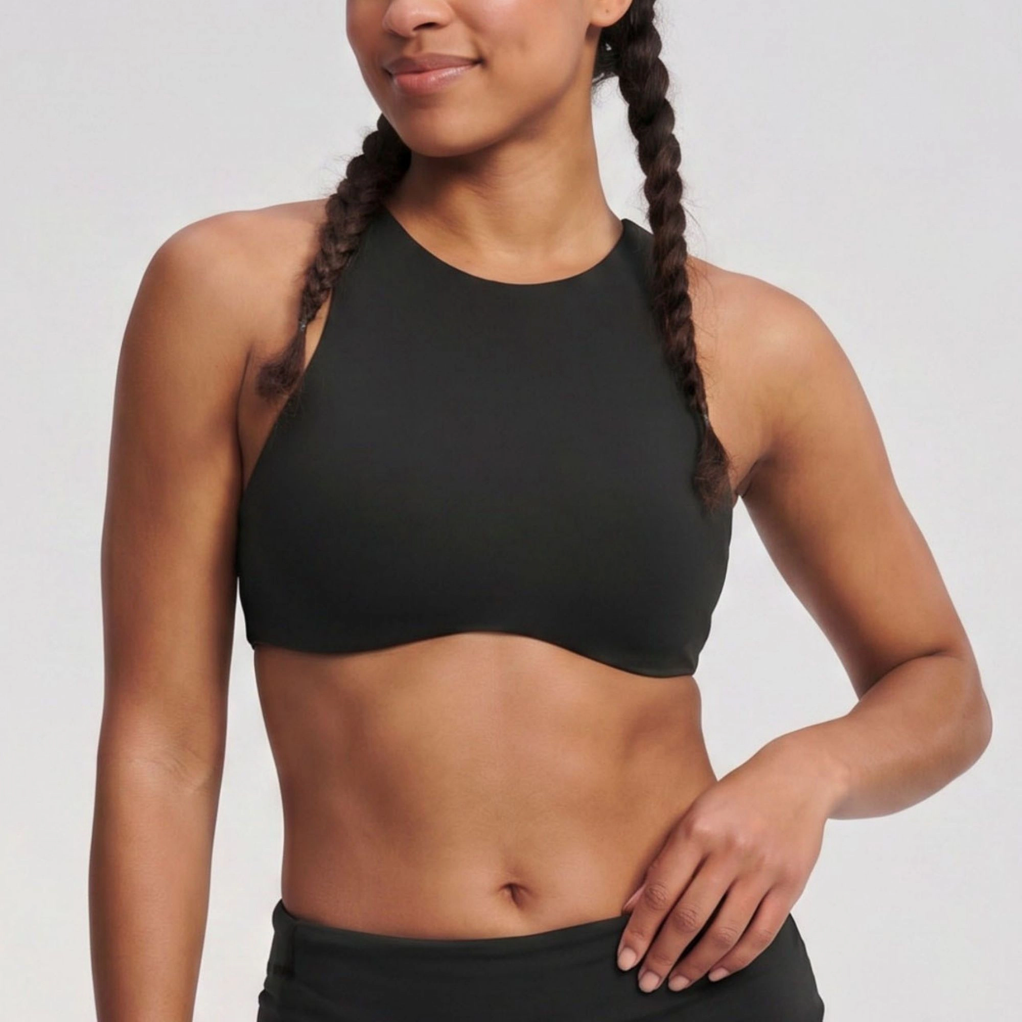 Anna-Kaci Women's Padded High Neck Racerback Sports Bra Tank Top Workout Yoga Crop
