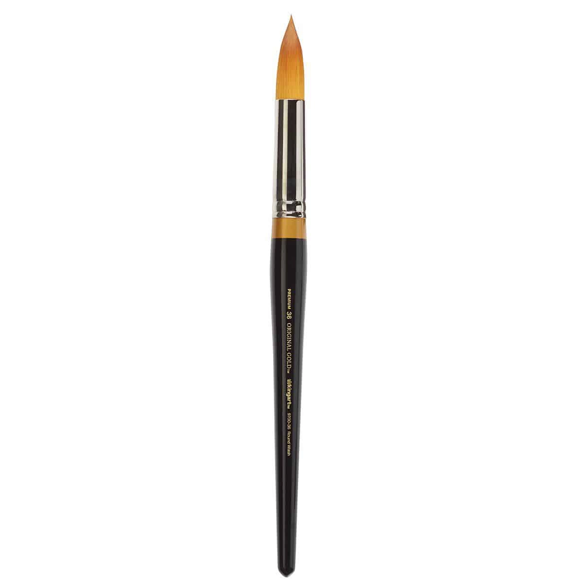 KINGART Original Gold 9700 Grande Round Wash Brush - Golden Taklon, Size 36