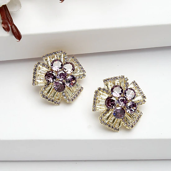 AGP PARIS Womens Diva Collection Columbine Stud Earrings