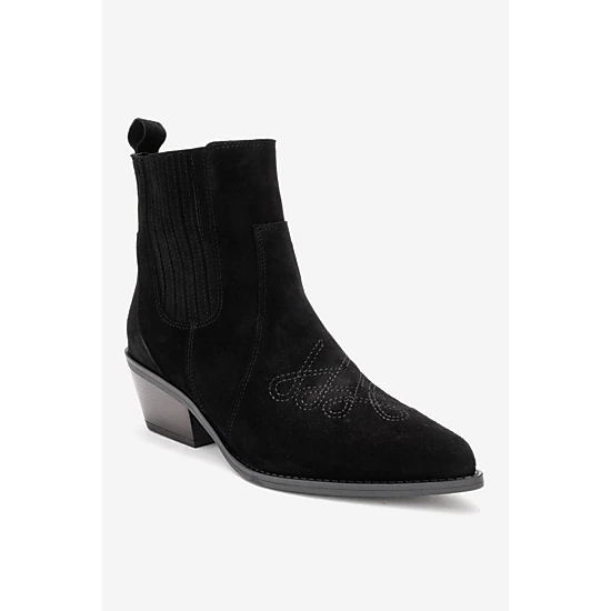 Forever & Always Womens Julieta Leather Block Heel Western Boots