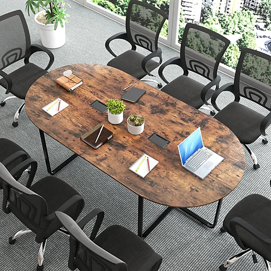 SlickBlue 95 Inch Executive Meeting Table with Cable Management, Color ...