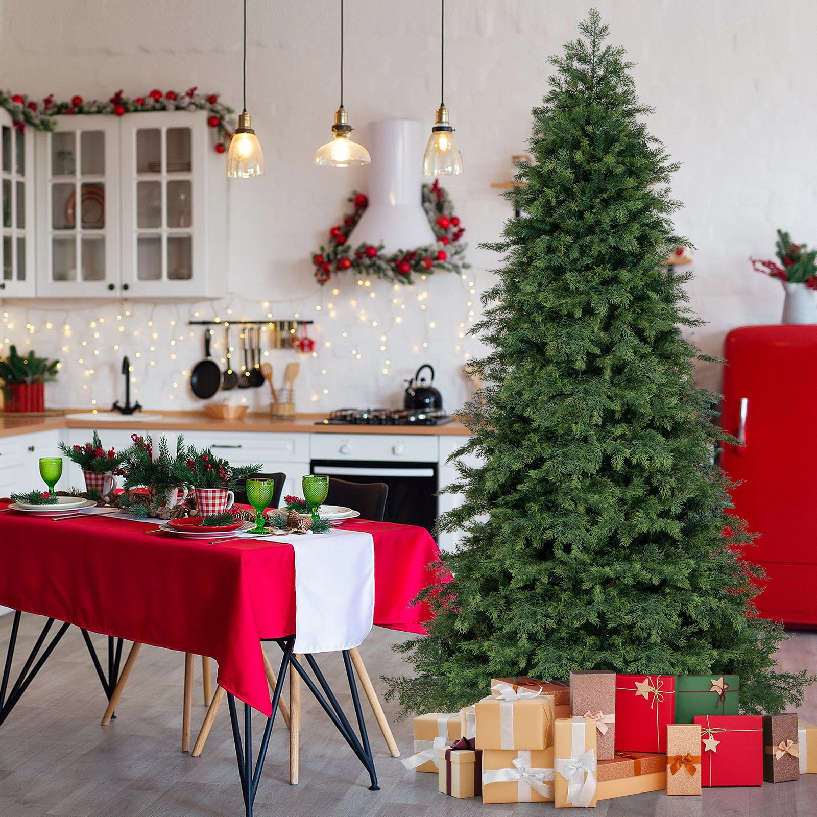 SlickBlue Green Artificial Christmas Tree with PE and PVC Branches