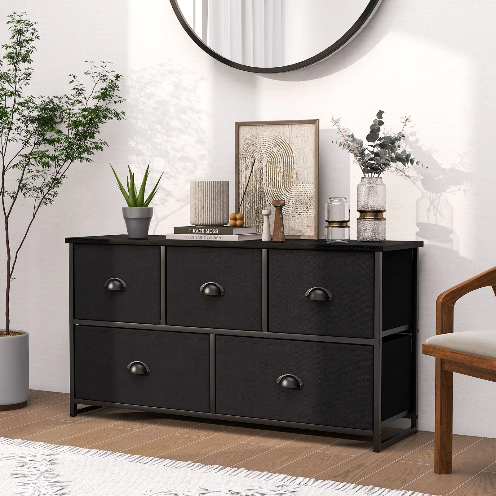SlickBlue 5 Drawer Storage Cabinet with MDF Top and Steel Frame