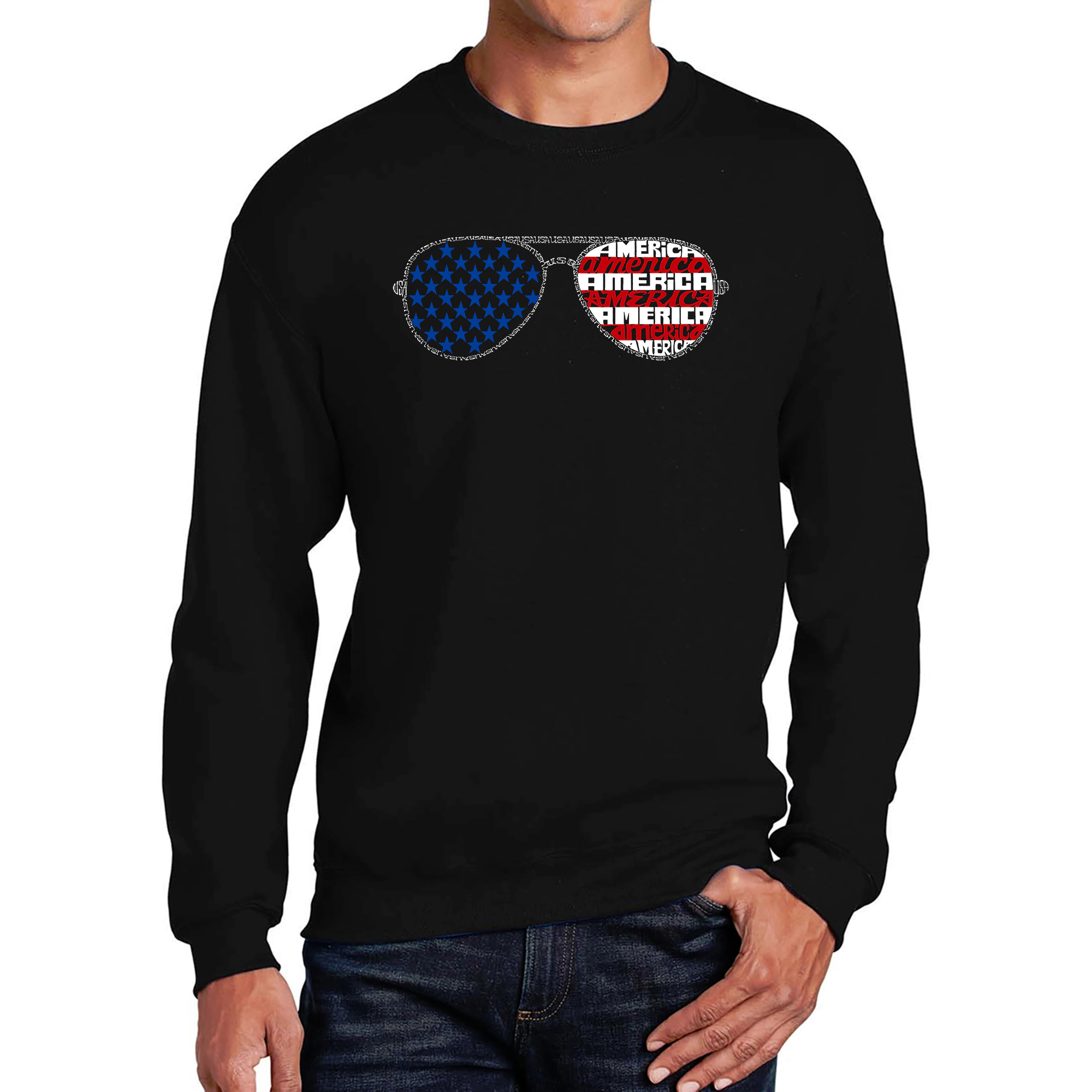 LA Pop Art Americana Sunglasses - Men's Word Crew Sweatshirt