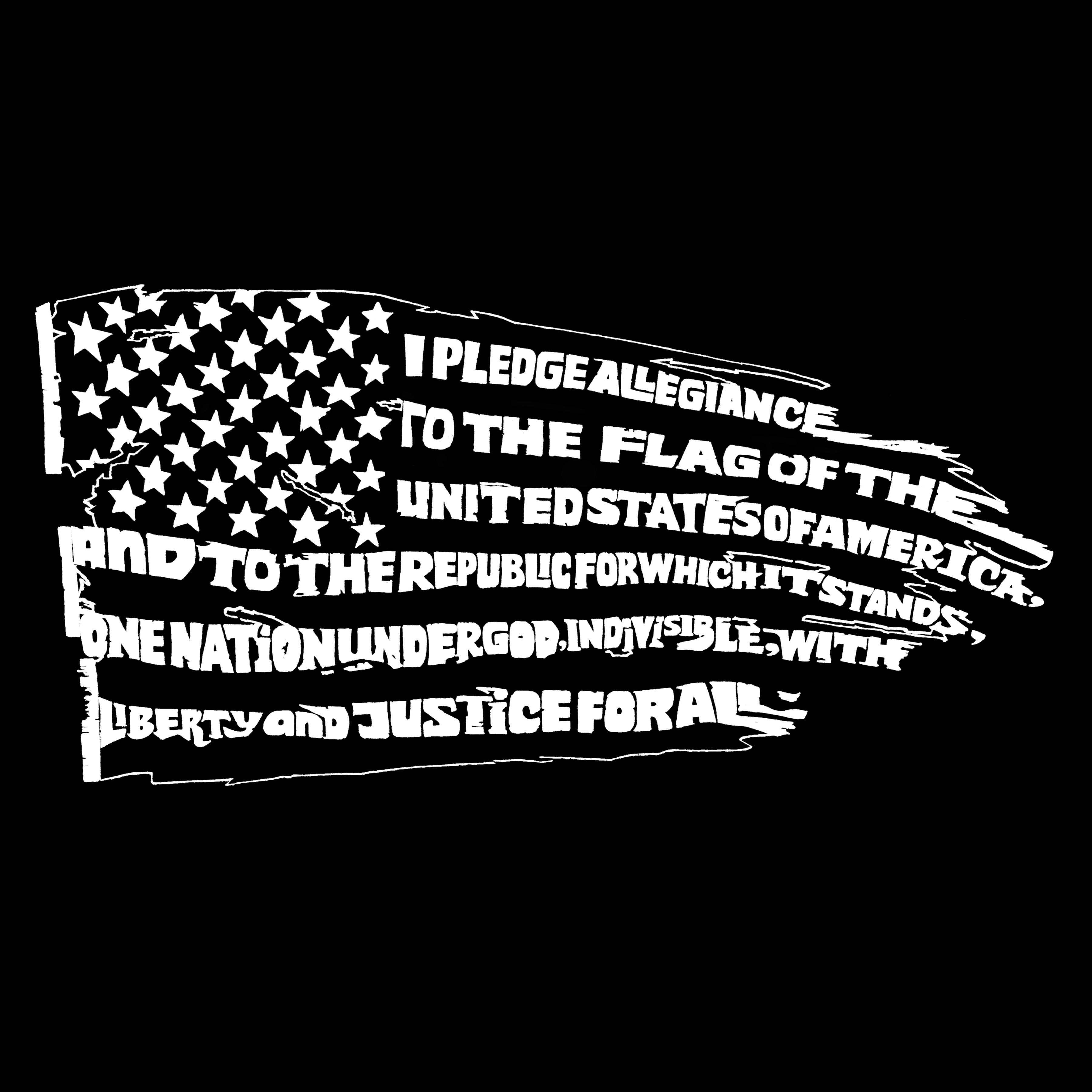 LA Pop Art Pledge of Allegiance Flag - Men's Word Hooded Sweatshirt