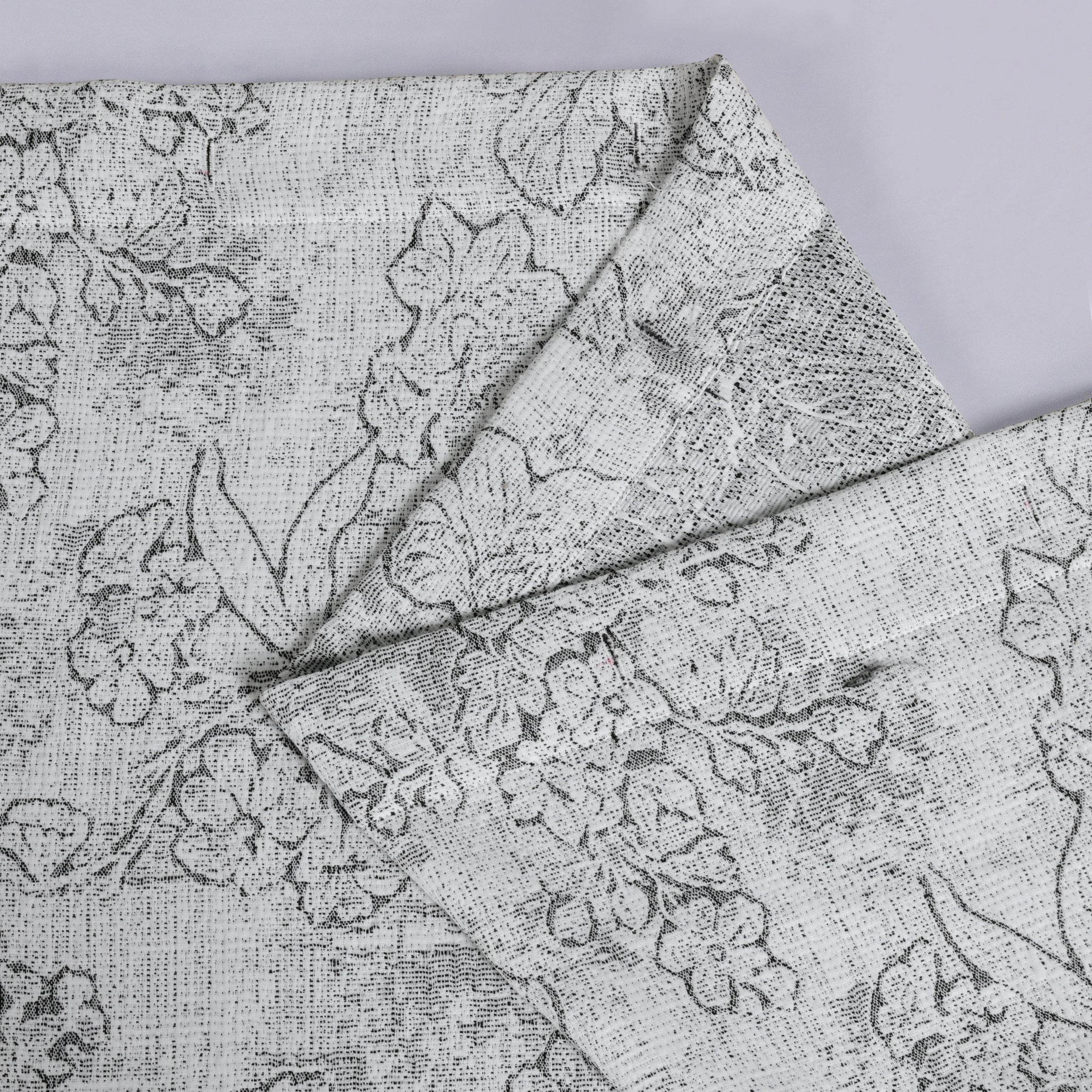 Dainty Home Shelley Heavy Jacquard Floral Textured Fabric Soft Polyester Shower Curtain, 72" x