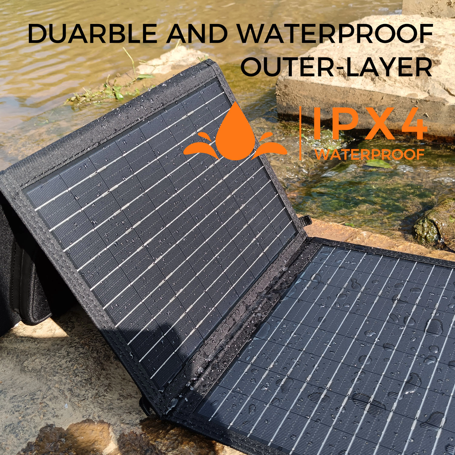 Alpha Digital 40W Capacity, USB/DC Device Charger, Durable, Foldable, Easy Carry - Solar Panel