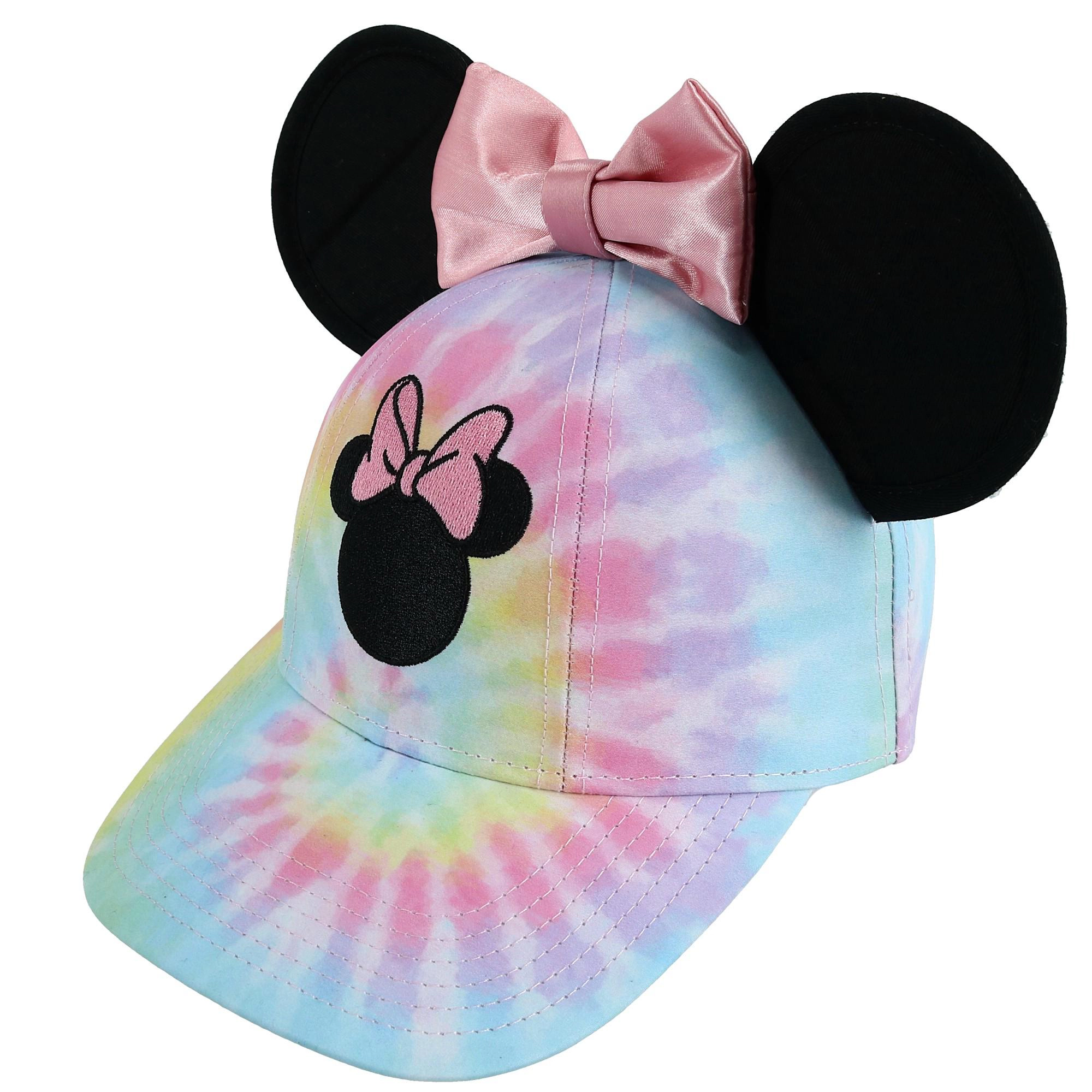Jerry Leigh Disney Kids Tie Dye Minnie Mouse Baseball Cap with Bow and Ears
