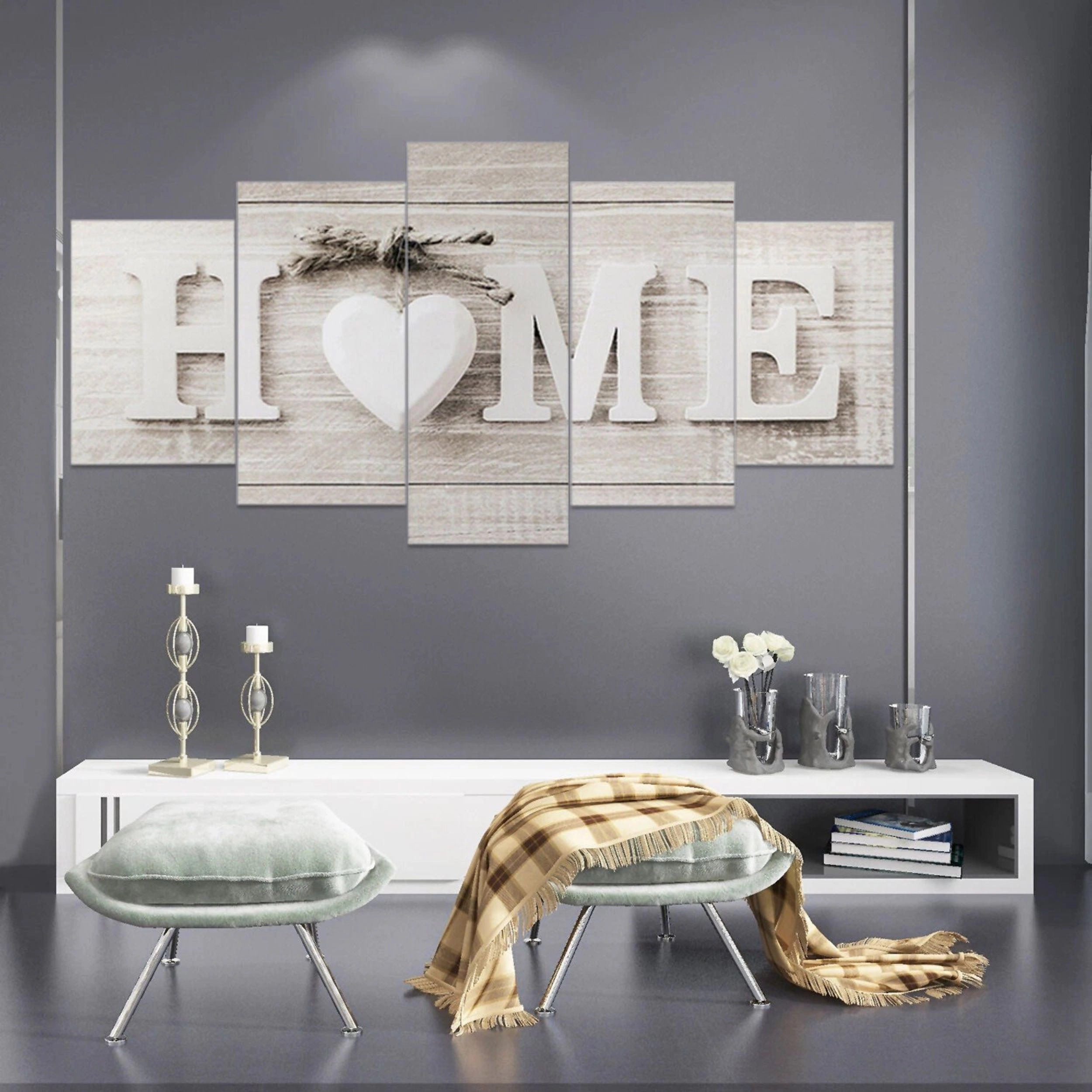 Home Collection Modern Canvas Wall Art Prints Unframed Set of 5