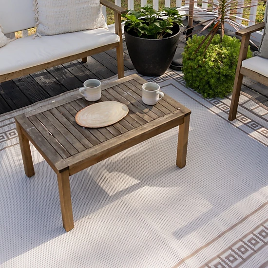 Mad Mats Border Indoor/Outdoor Area Rug, Color: White & Sand - JCPenney