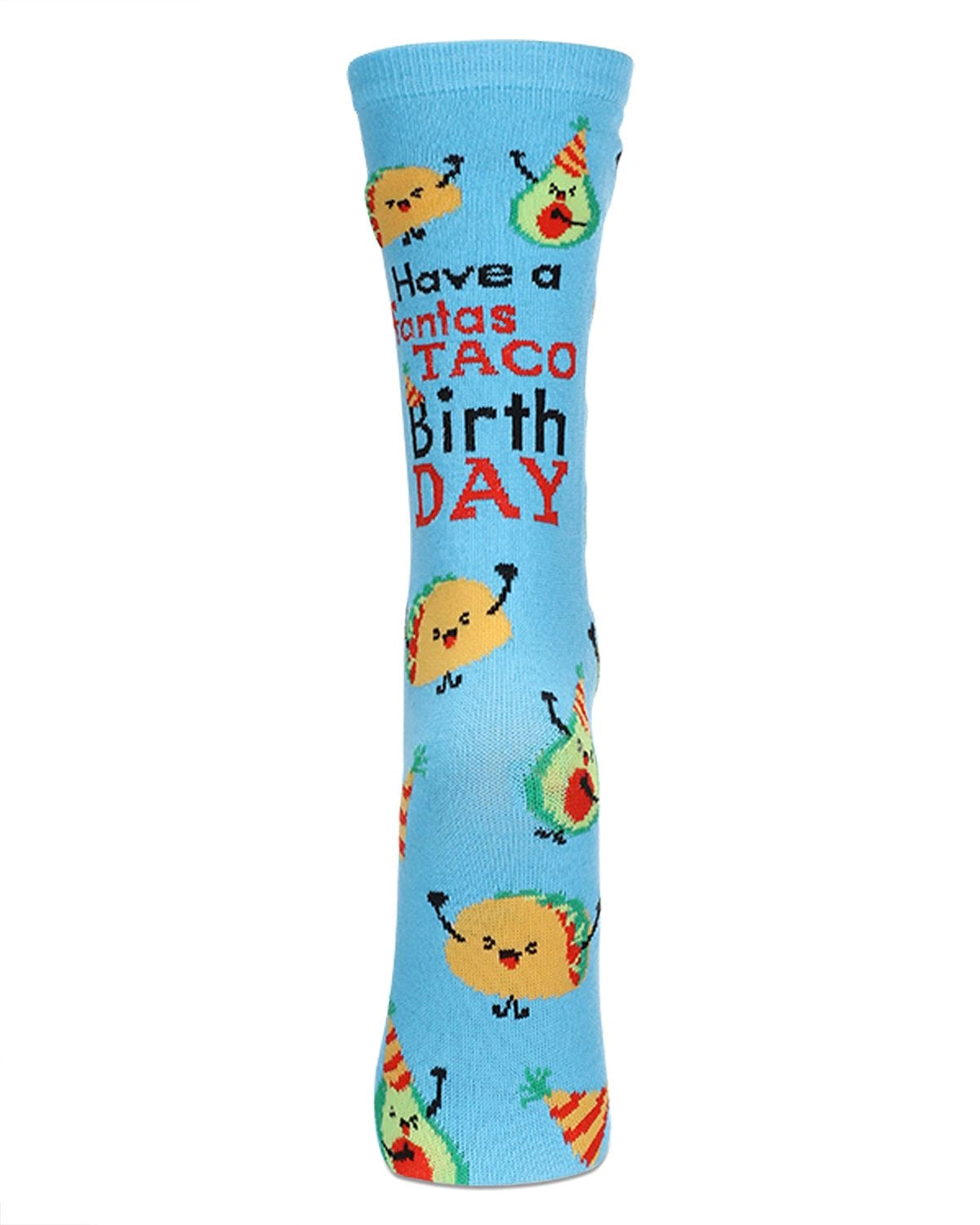 MeMoi Unisex Have a FantasTACO Birthday Greeting Card Crew Socks