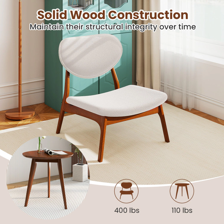 Hivvago Set of 2 Modern Accent Chairs with Matching Side Table and Solid Wood Frame