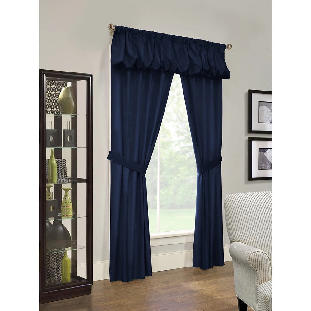 Commonwealth Thermalogic Prescott 5-Piece Window Covering Set With 3" Rod Pocket - Navy