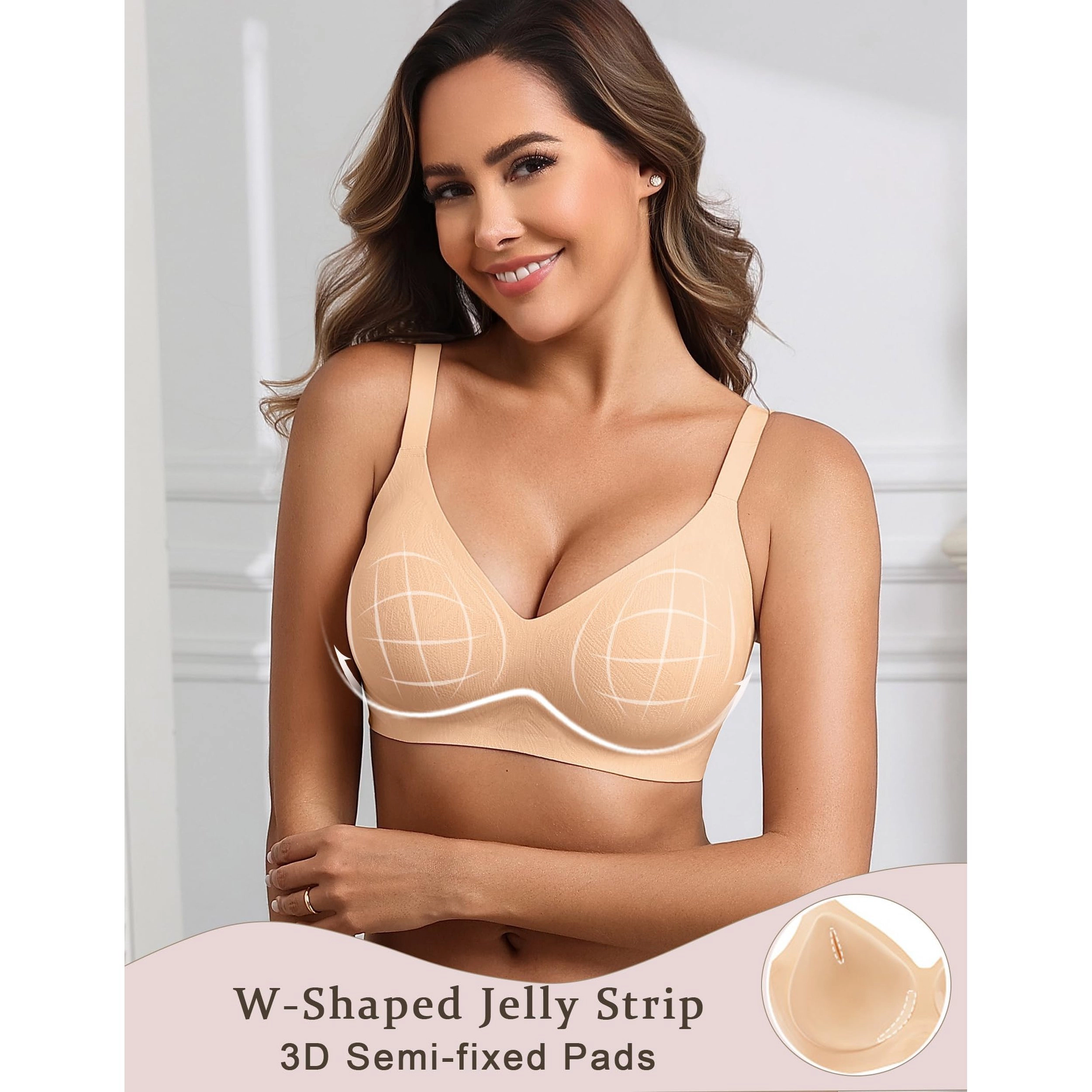Avidlove Women's Deep V Seamless Full Coverage Bralette