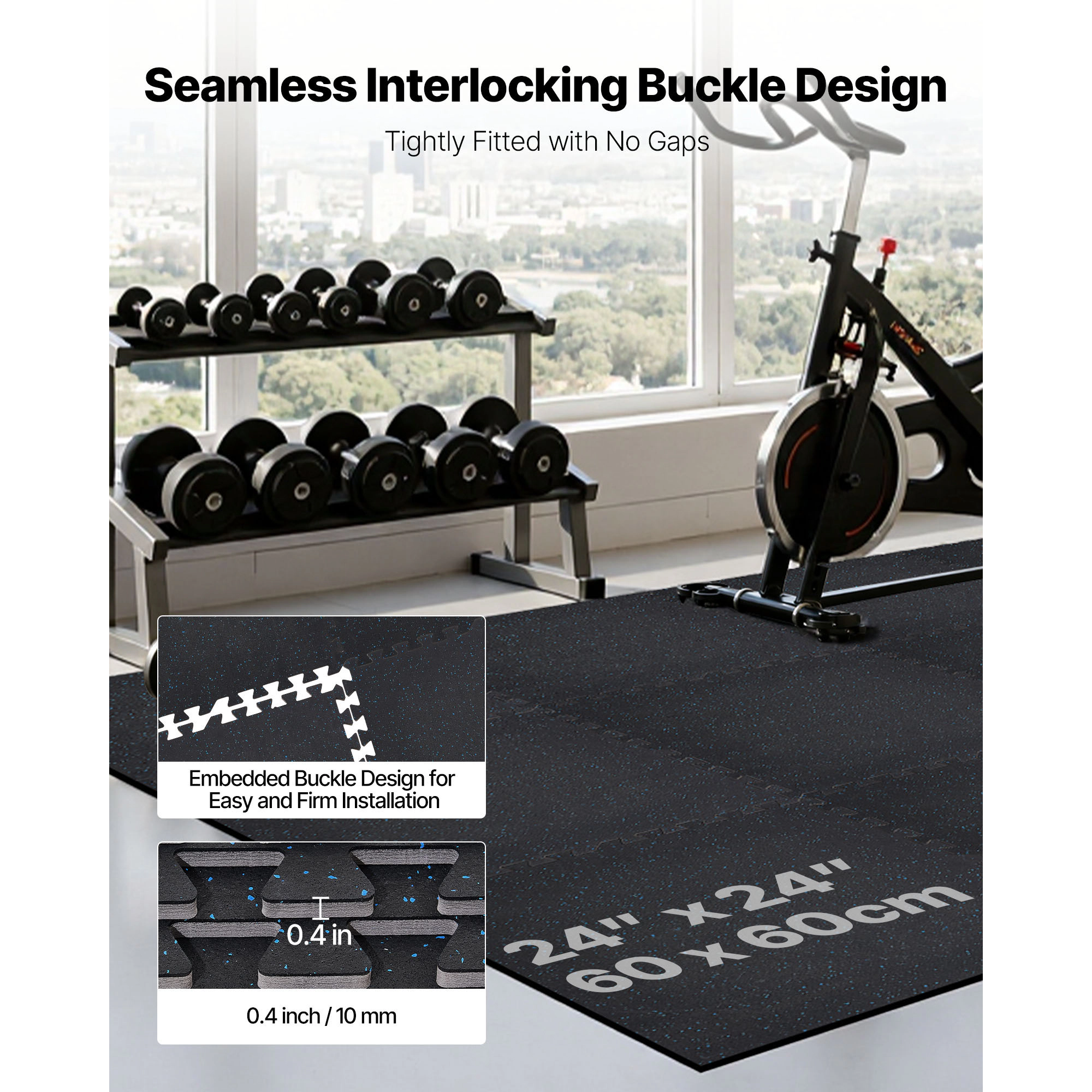 HONGGE Puzzle Exercise Mat Fitness Equipment Mats High-Density EVA Foam Mats Set Interlocking Rubber Soft Tiles