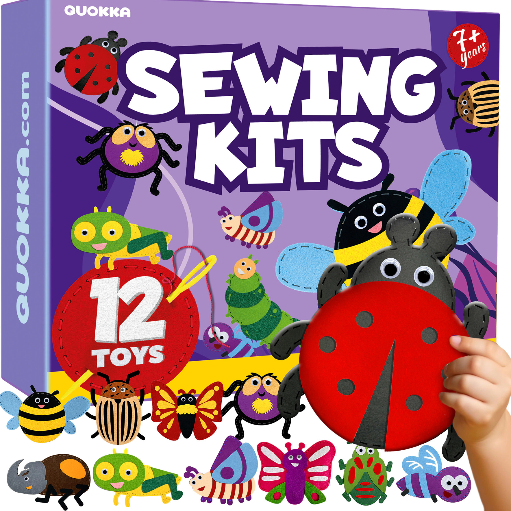 QUOKKA Kids Sewing Craft Kit, Felt Toy Making & Beginner Stitching Set for Ages 6+
