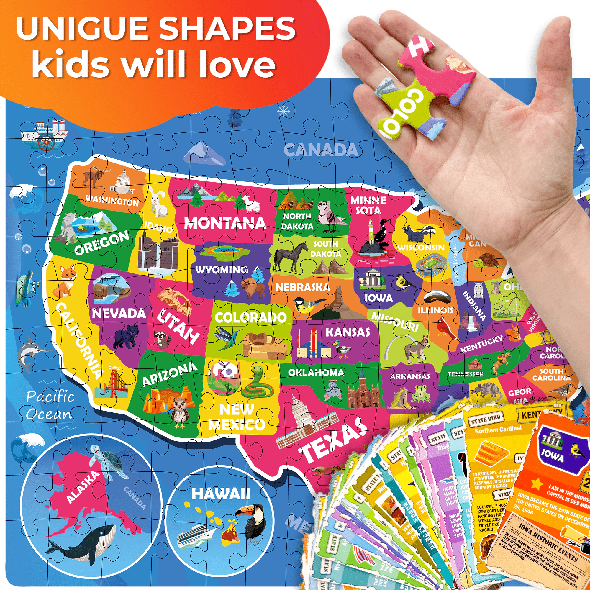 QUOKKA Search & Find Riddle Jigsaw Puzzles, 70 150 Piece Educational Puzzles for Kids Ages 3-8, Animals