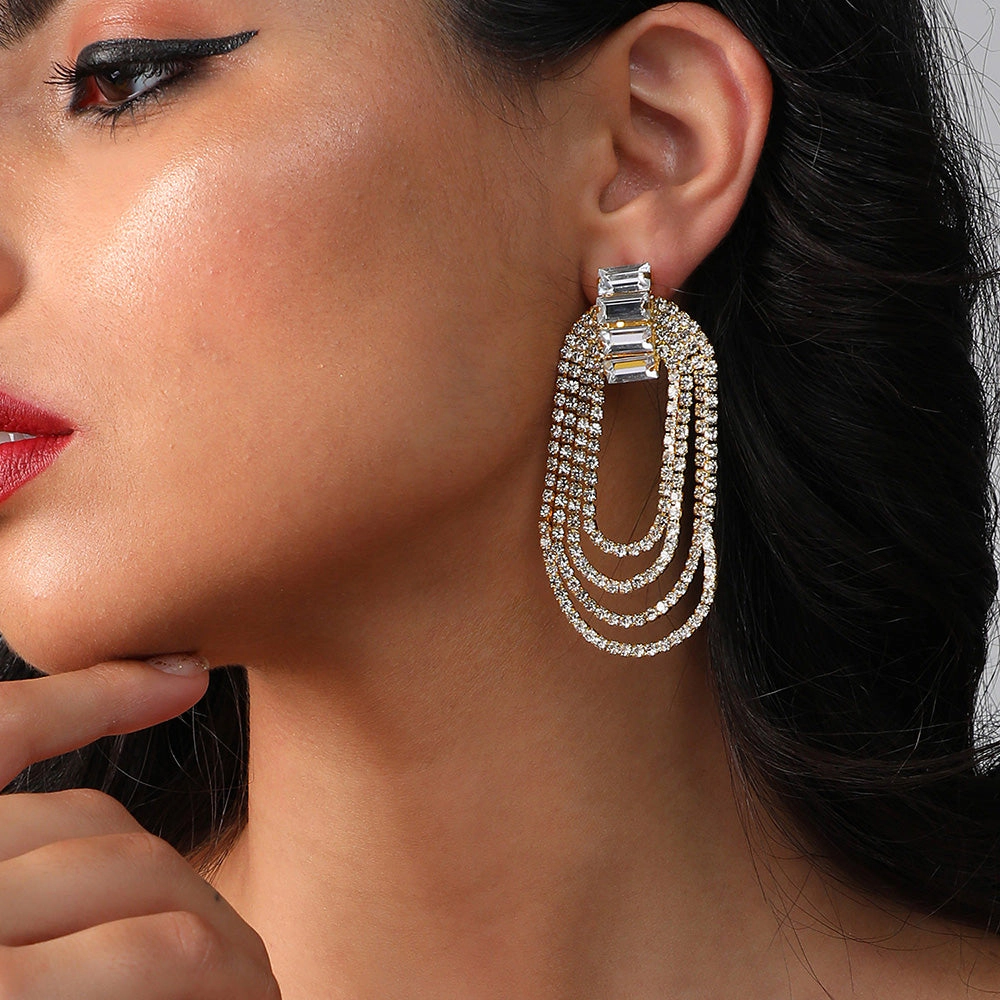 SOHI Women's Silver Wrap Drop Earrings