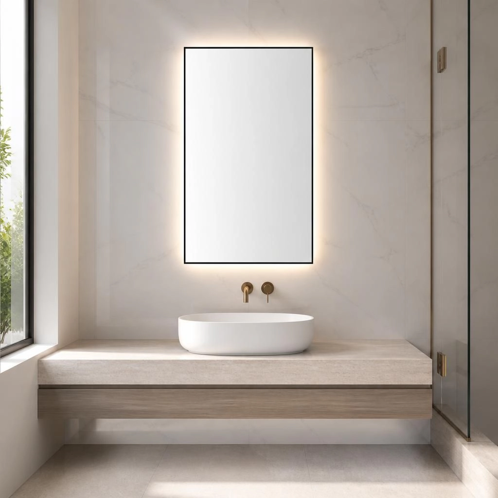 ELEMENT ACE Large Rectangular Framed Bathroom Vanity Mirror